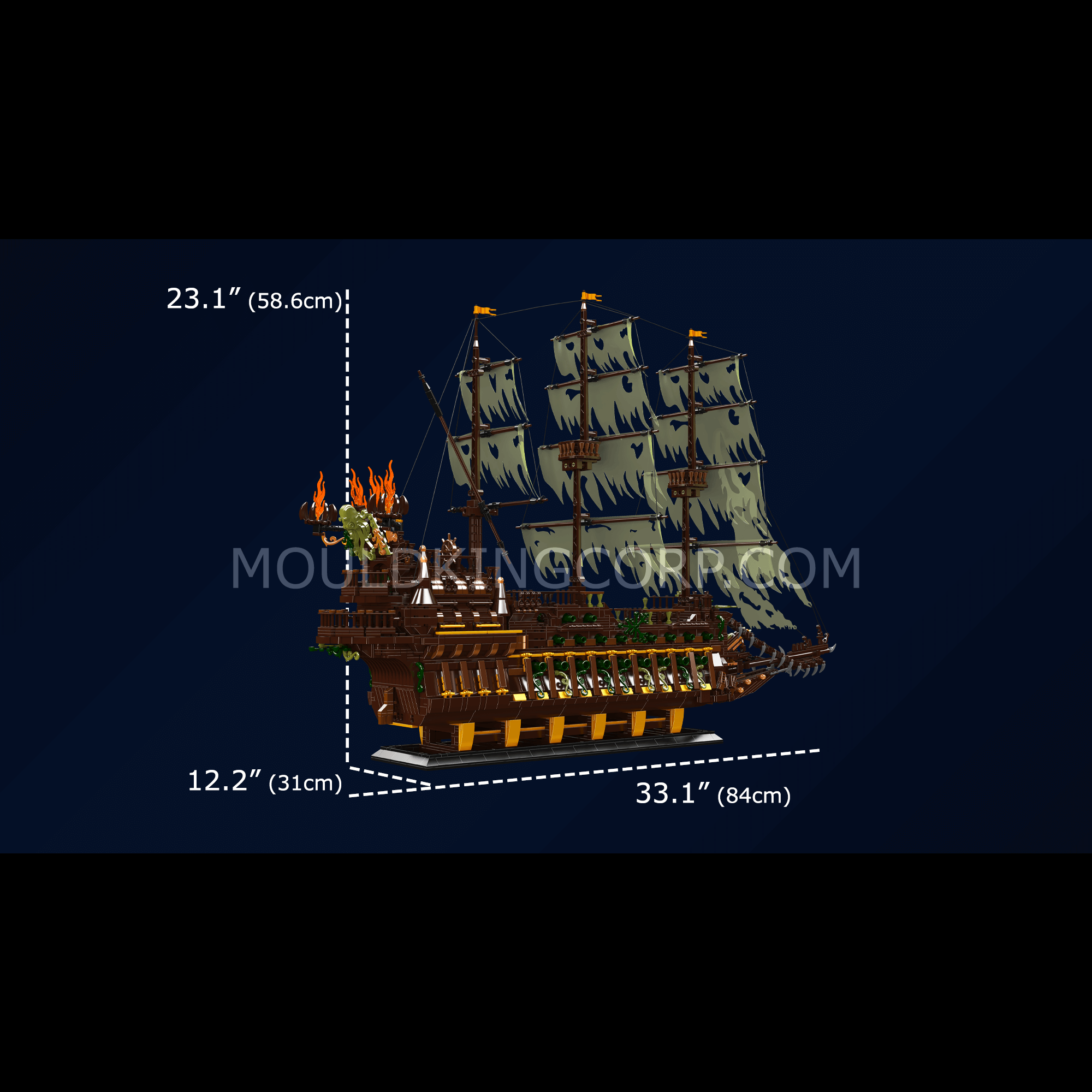 Mould King 13197 The Flying Dutchman Pirate Ship Model Building Kit - 4,364 PCS Blocks | DIY Collectible Display for Adults & Teens | Perfect for Home Decor, Gift, or Office Display