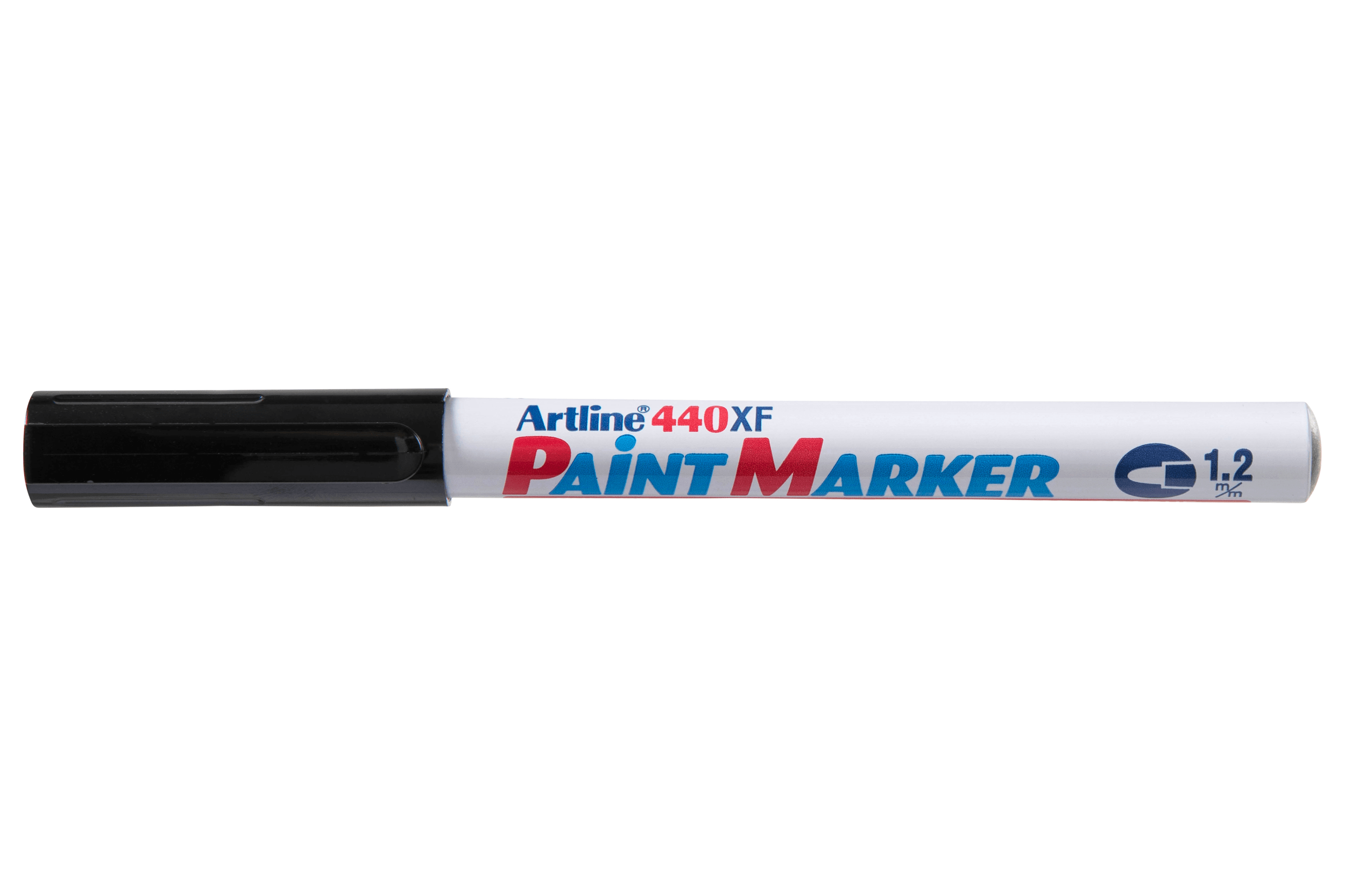 Artline 440 Black Paint Marker 1.2mm Bullet Tip - Pack of 12 - Permanent Ink for Metal, Plastic, Glass, Wood - Ideal for DIY Projects, Crafts, Signage & Industrial Labeling