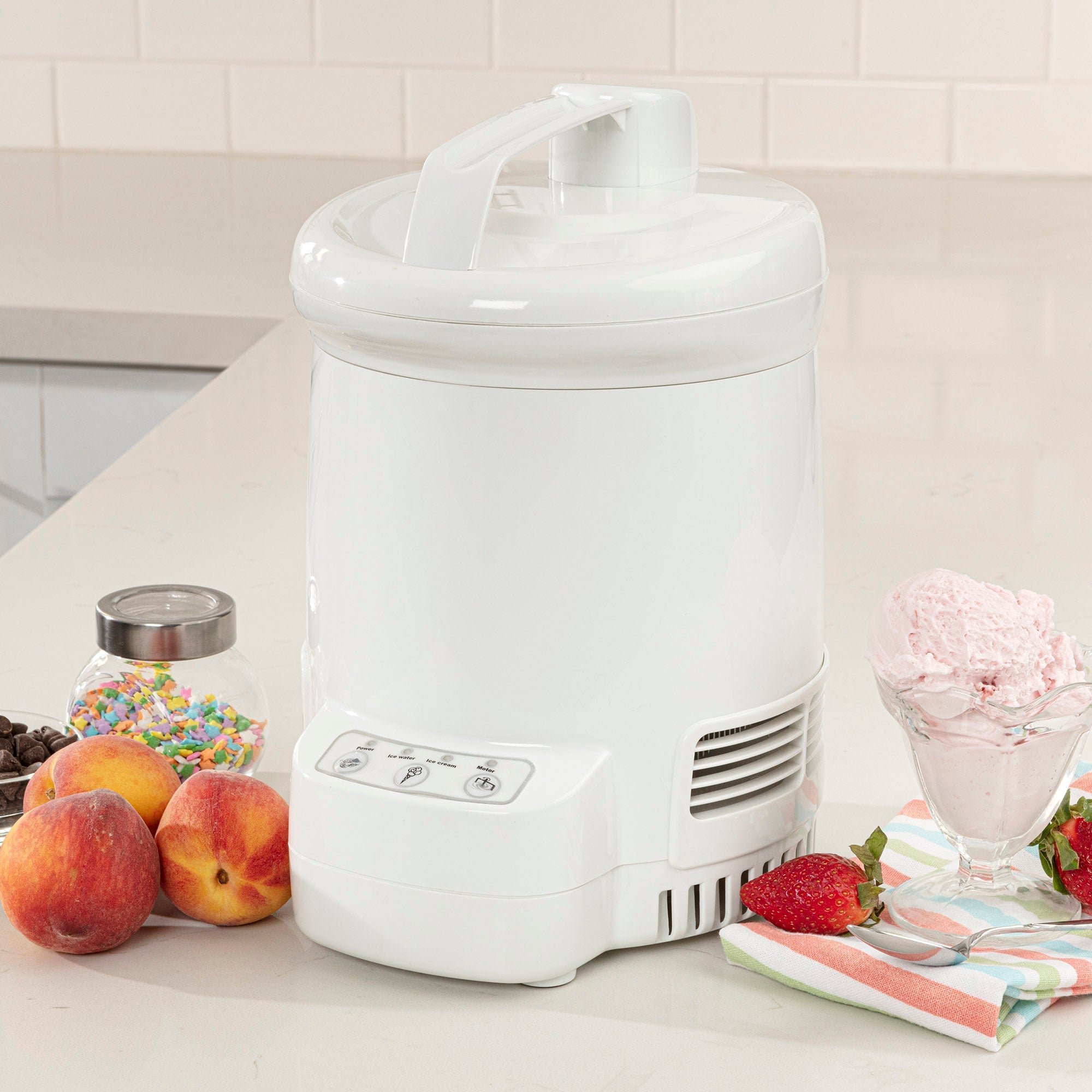 Total Chef 1.3 qt Automatic Electric Ice Cream Maker - Make Homemade Ice Cream, Frozen Yogurt, Sorbet & Gelato Easily - No Salt or Pre-Freezing Needed - Perfect for Family Gatherings & Summer Desserts