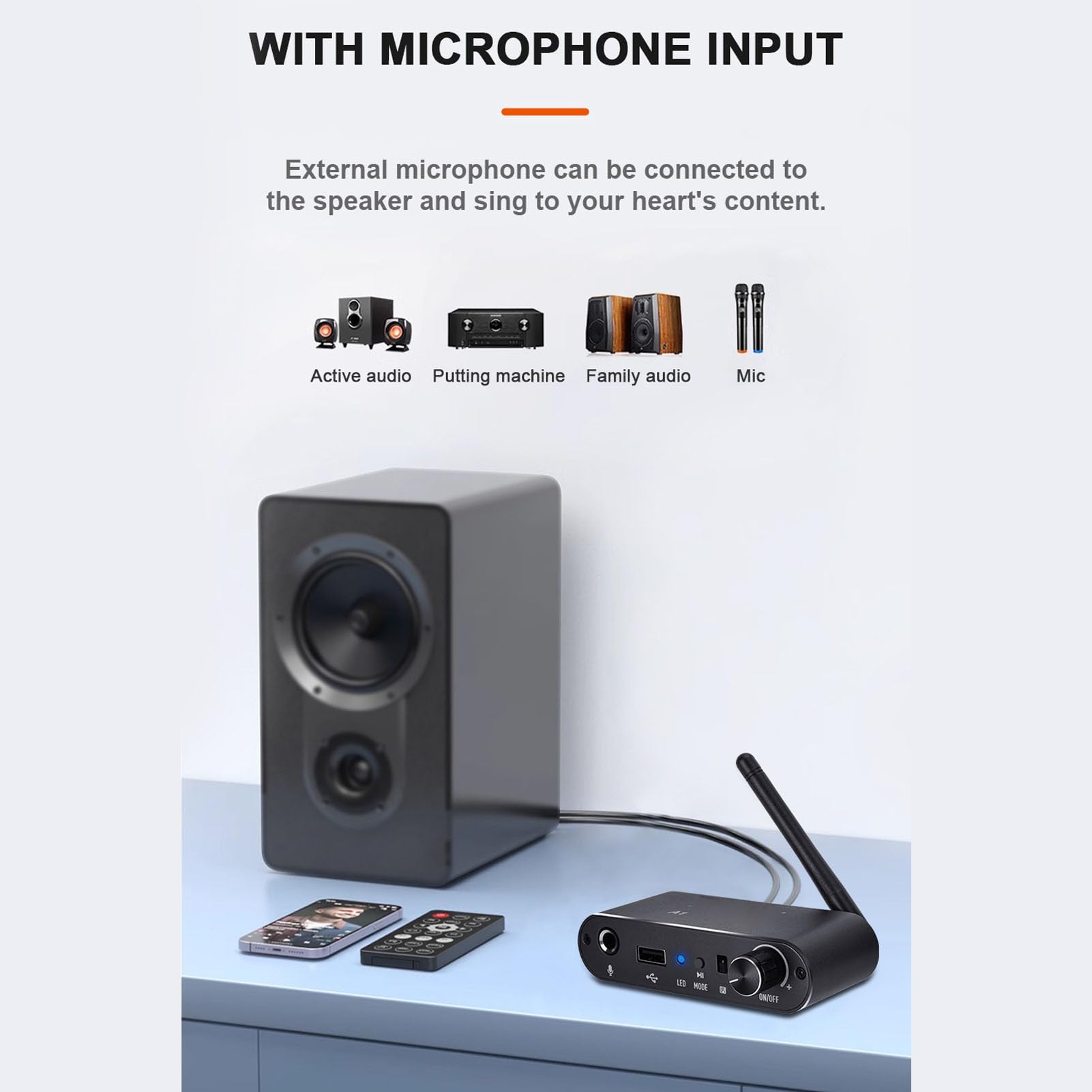 Bluetooth Audio Adapter - HiFi Wireless Music Receiver with 3.5mm AUX, RCA Output, Coaxial & Mic Input | Compatible with Phones, Tablets, Speakers & Car Stereo | Perfect for Home Audio, Car Upgrades & Wireless Music Streaming
