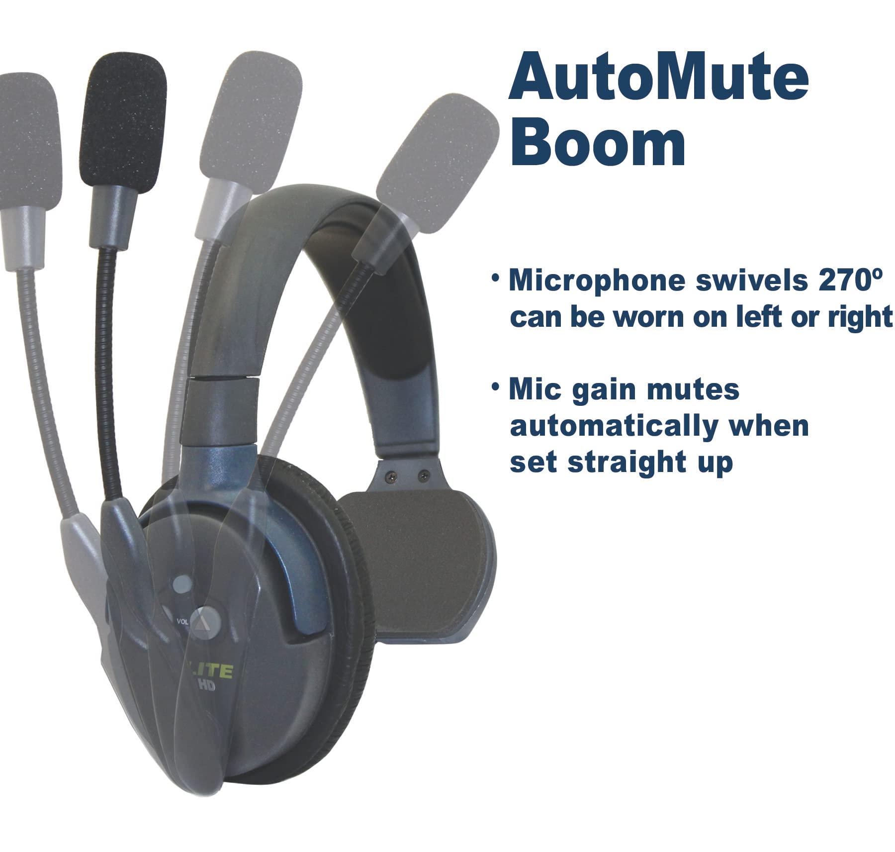 EARTEC ULDM-HD Ultralite HD Dual Ear Wireless Headset - Full Duplex Communication with Rechargeable Battery for Construction, Security & Event Teams
