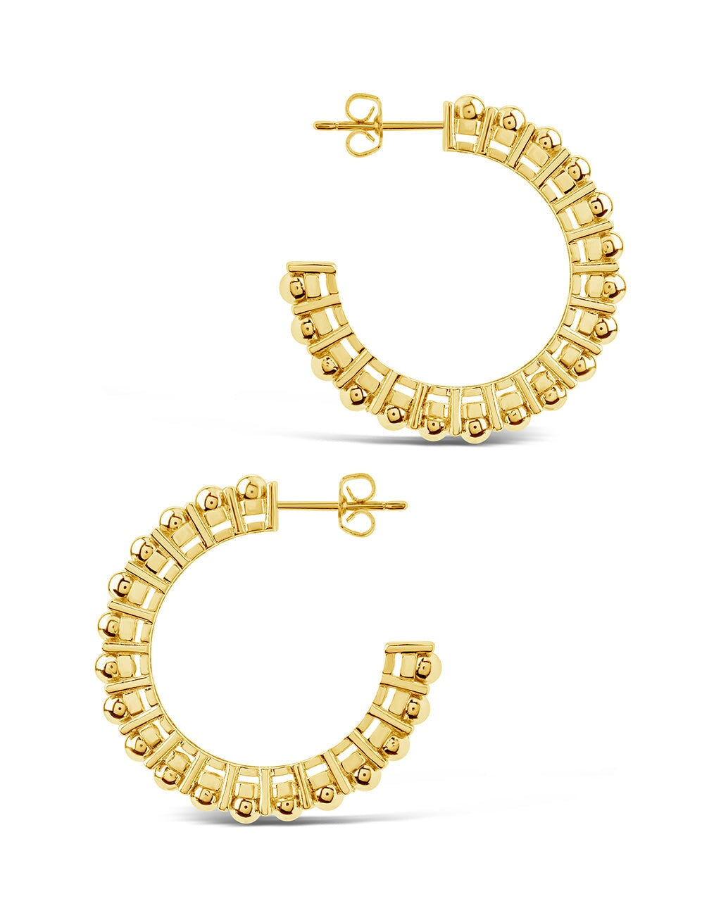 Stylish Polished Hoop Earrings for Women - 14K Gold Plated Bubble Design Dangle Earrings | Perfect for Parties, Weddings & Everyday Wear