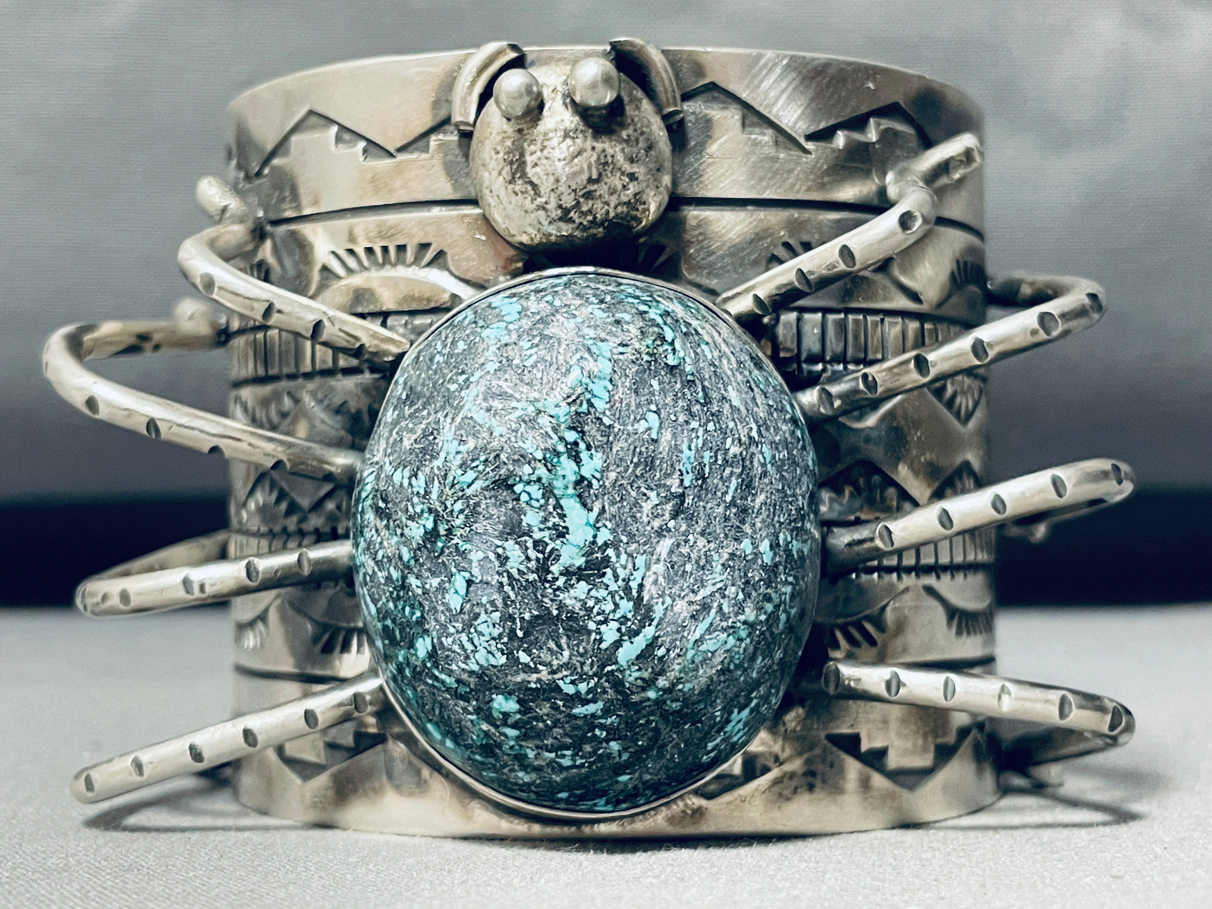 Authentic 181g Navajo Sterling Silver Bracelet with Genuine Spider Turquoise | Handmade Native American Jewelry for Women | Perfect for Boho, Western & Gift Occasions