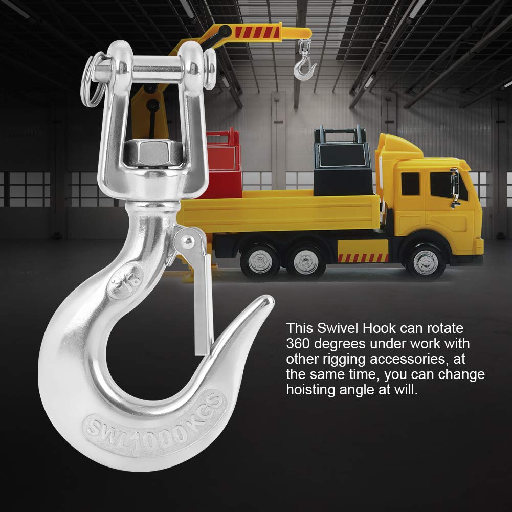 650kg Stainless Steel Swivel Lifting Hook with 360° Rotation & Safety Clevis - Heavy Duty Crane Chain Hook for Construction, Marine, and Industrial Hoisting Applications