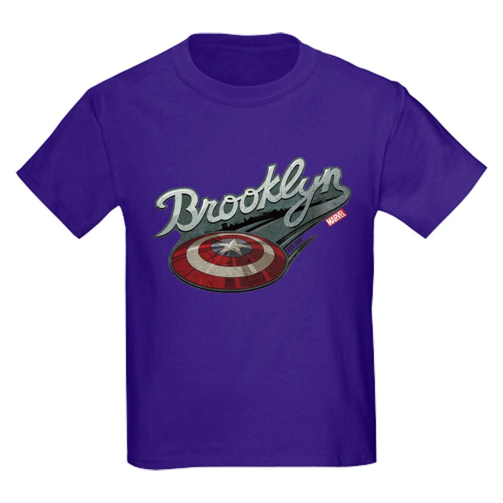 Captain America Brooklyn Shield Youth T-Shirt for Kids - Marvel Superhero Graphic Tee for Boys & Girls - Perfect for School, Play & Cosplay