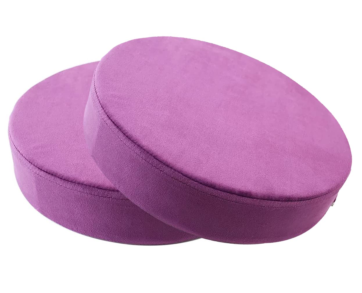 Frabury 2 Pack Round Plush Velvet Seat Cushions - 14x2 Inch Soft Chair Pads for Office, Kitchen & Dining Chairs - Comfortable Home Decor (Purple) | Perfect for Work, Meals & Relaxation