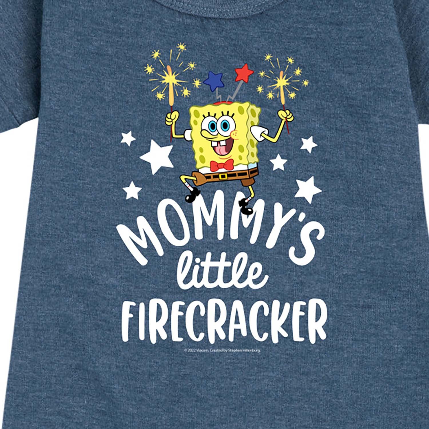 HYBRID APPAREL Spongebob Squarepants Fleece Dress for Toddler & Youth Girls - Mommy's Little Firecracker Design - Soft & Cozy Winter Outfit for Playdates & Holiday Parties