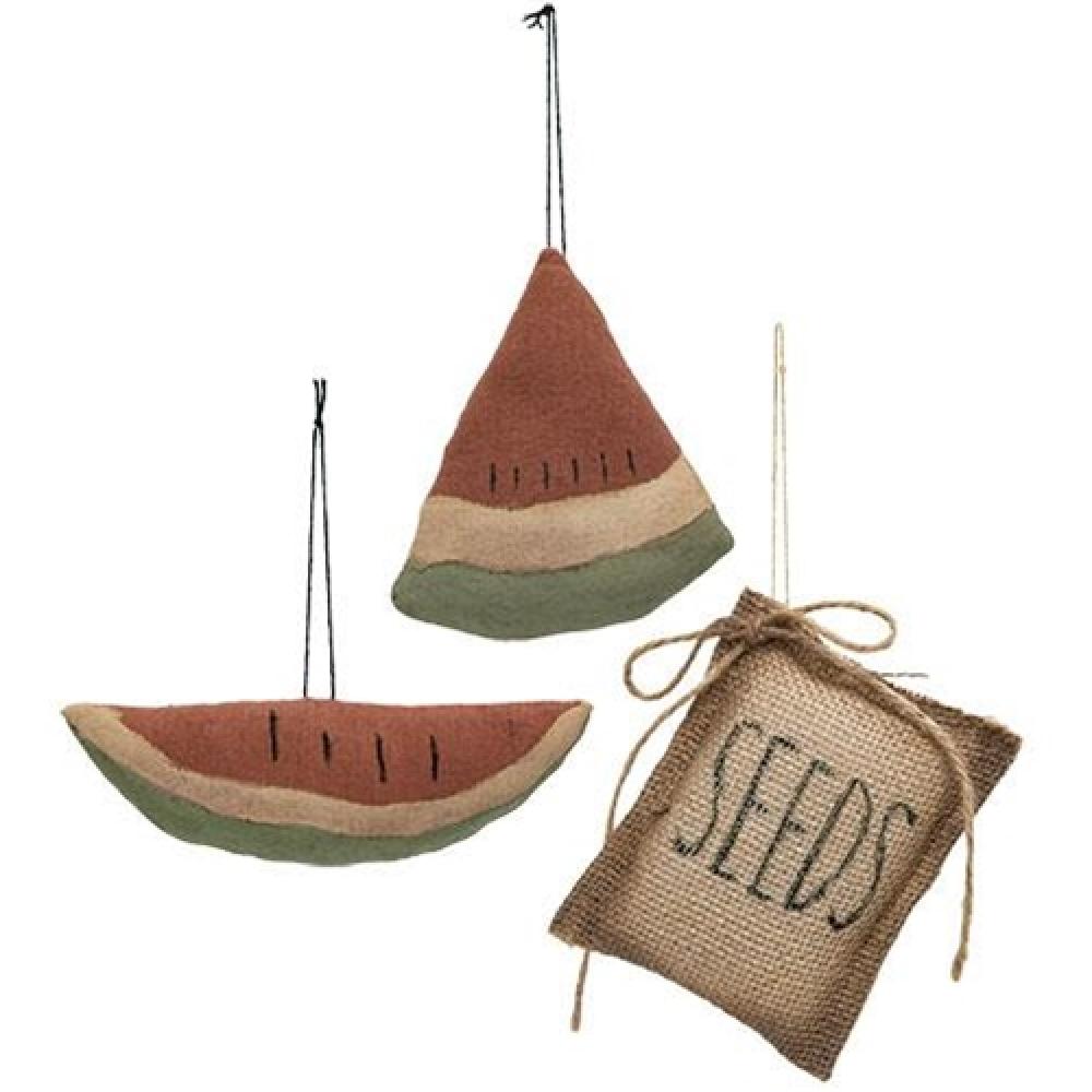 3-Piece Watermelon Slice and Seed Ornaments - Cute Summer Decor for Home, Party, and DIY Crafts