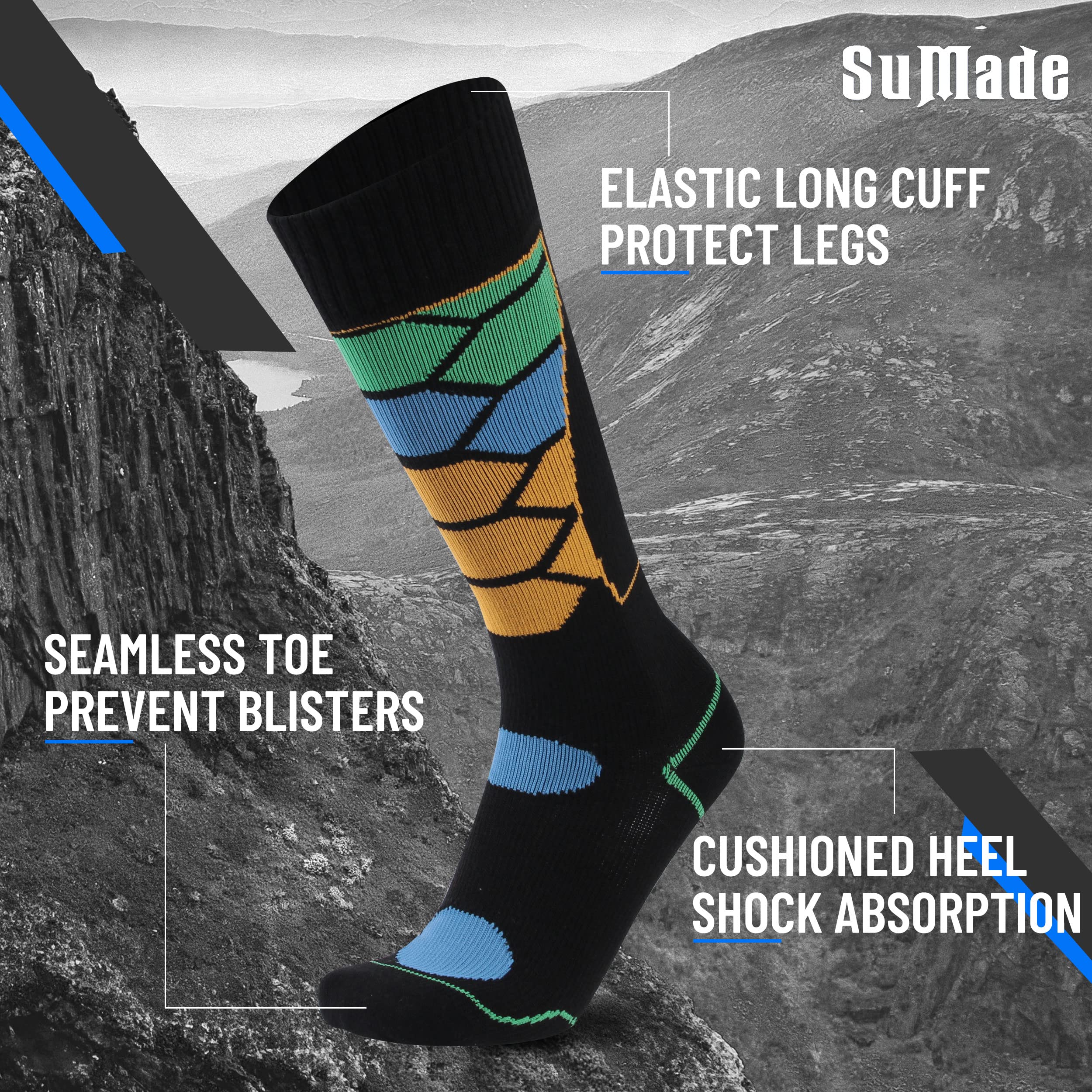 Waterproof Knee High Socks for Men & Women - Breathable Hiking & Kayaking Socks (1 Pair) - Stay Dry for Outdoor Adventures, Fishing & Winter Sports