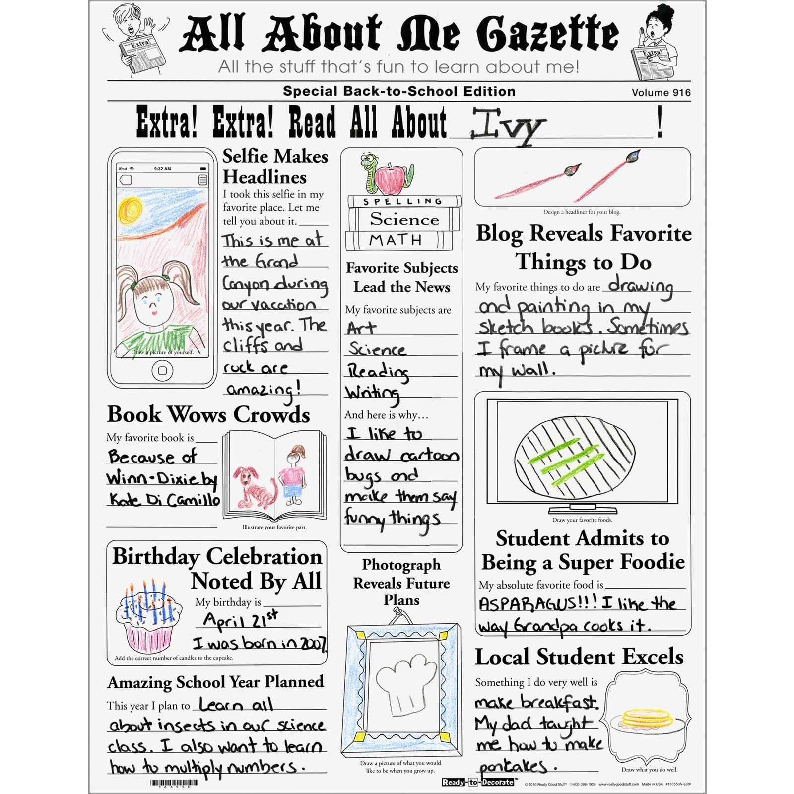 Ready-to-Decorate All About Me Posters for Kids - 24 Pack Classroom Activity, Student Self-Expression & Bulletin Board Decor - Perfect for Back to School, Icebreaker Activities & Classroom Displays