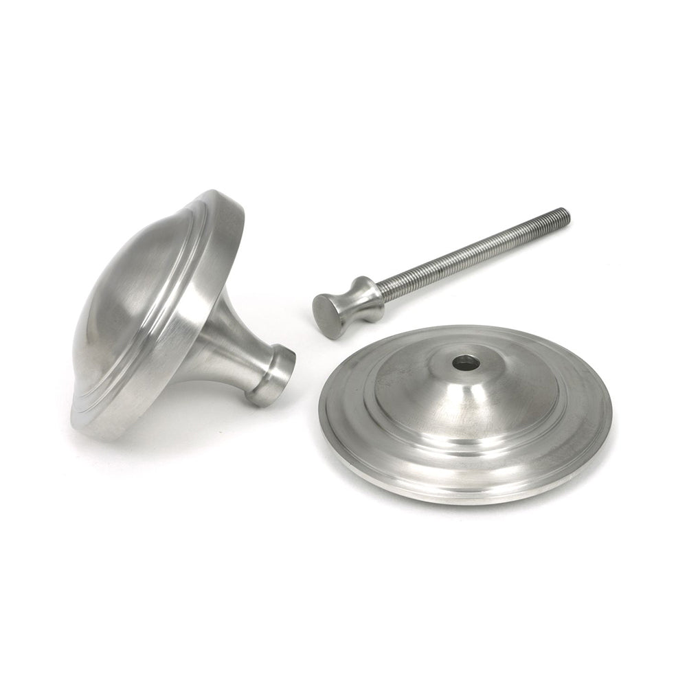 Vintage Art Deco Satin Stainless Steel Round Door Knob Pull - Elegant Cabinet & Drawer Hardware for Bedroom, Bathroom, Kitchen Renovation