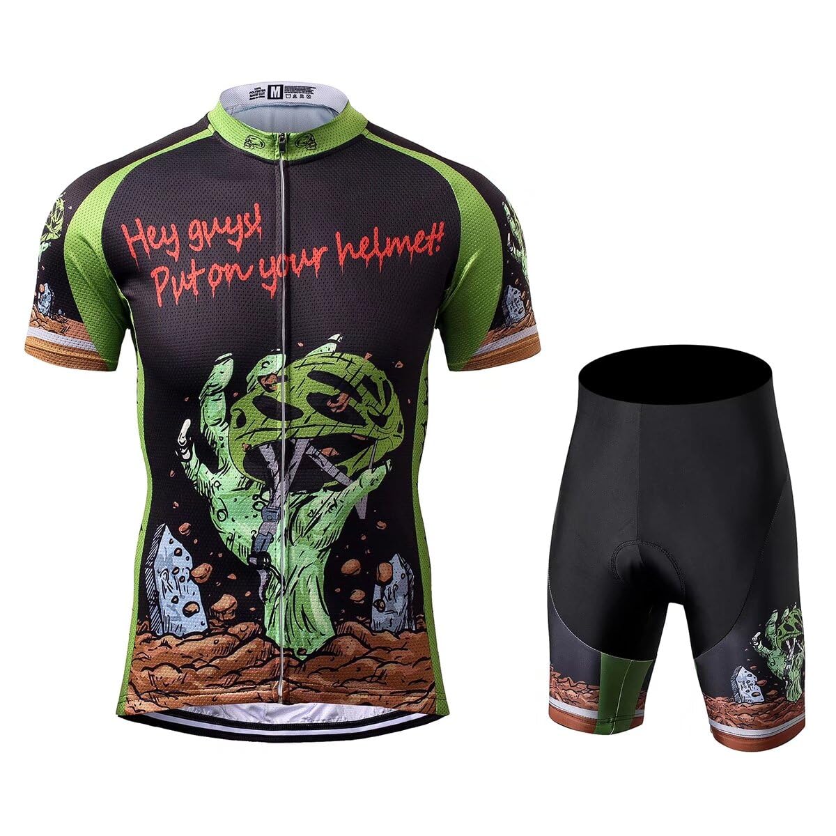 Men's Horror Halloween Mountain Bike Jersey - Breathable Short Sleeve Cycling Shirt for Outdoor Sports & Thrill Rides | Perfect for Halloween Bike Rides, Scenic Trails & Adventure Cycling