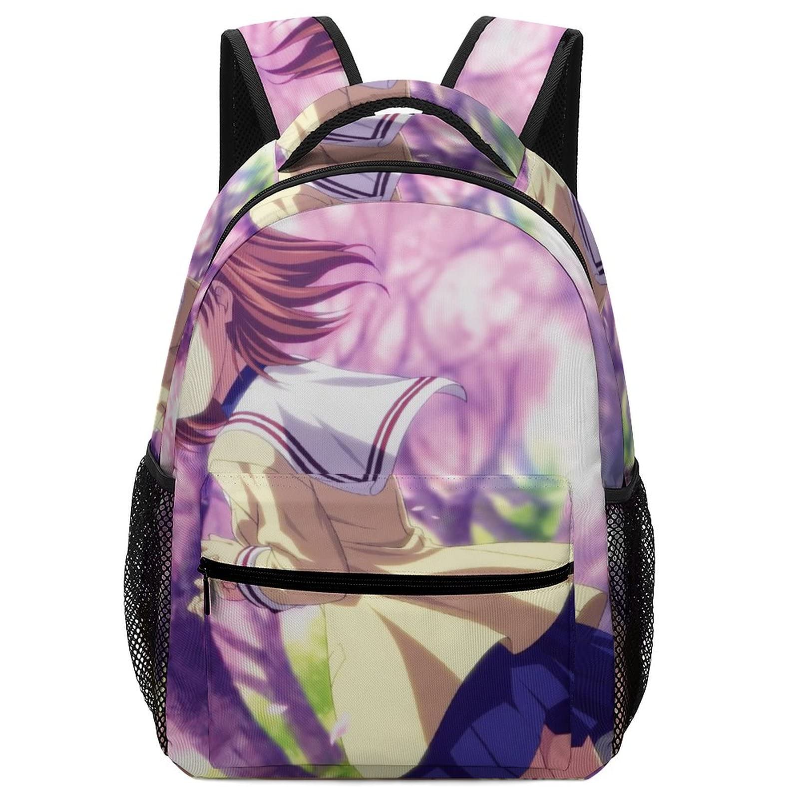 Personalized Kids Backpack for School - Cute Cartoon Cherry Blossom Print Bookbag for Girls & Teens - Lightweight Daypack for School, Travel & Everyday Use