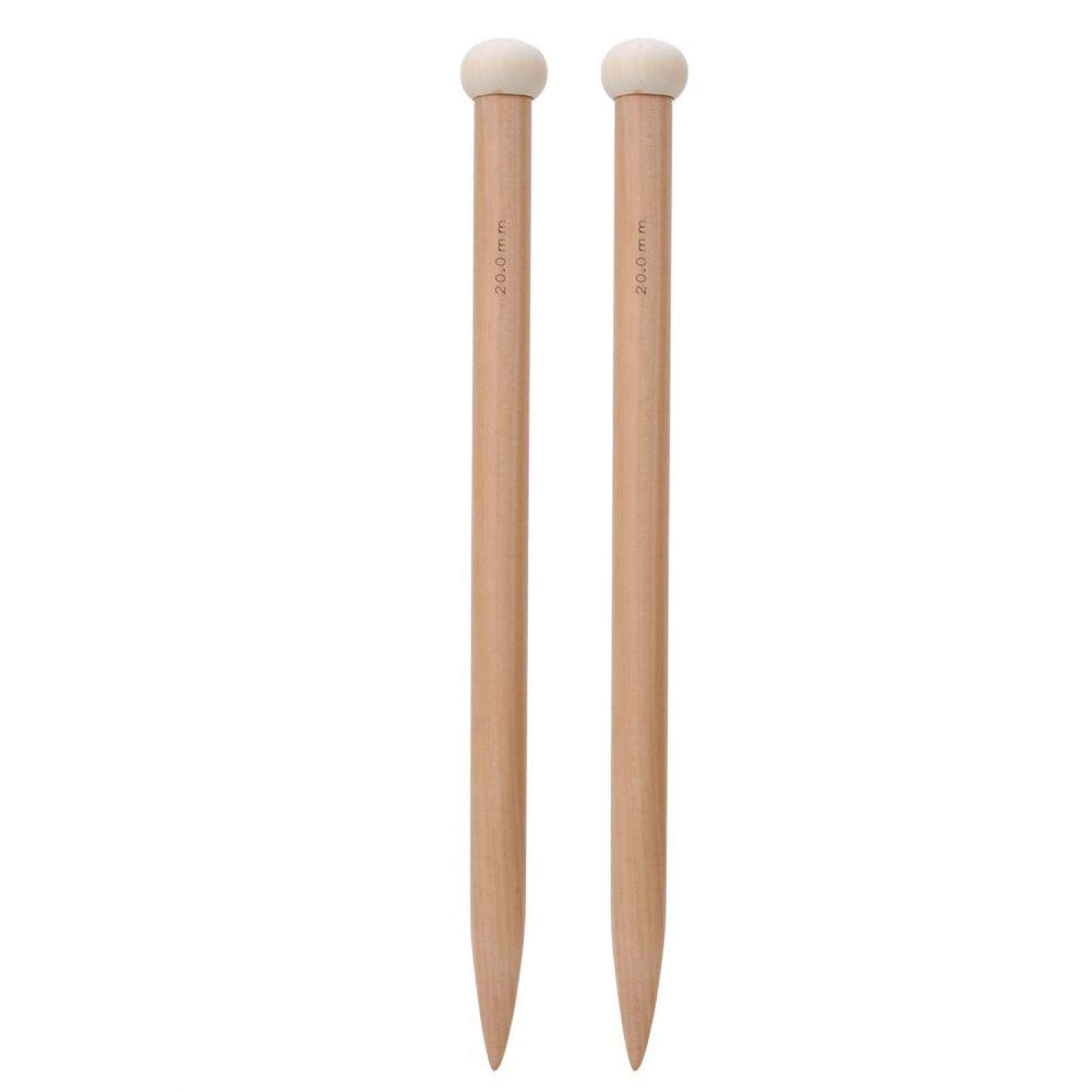1 Pair Wooden Knitting Needles & Crochet Hooks (20mm) - Perfect for Sweater Making, DIY Yarn Crafts, and Handmade Knitting Projects