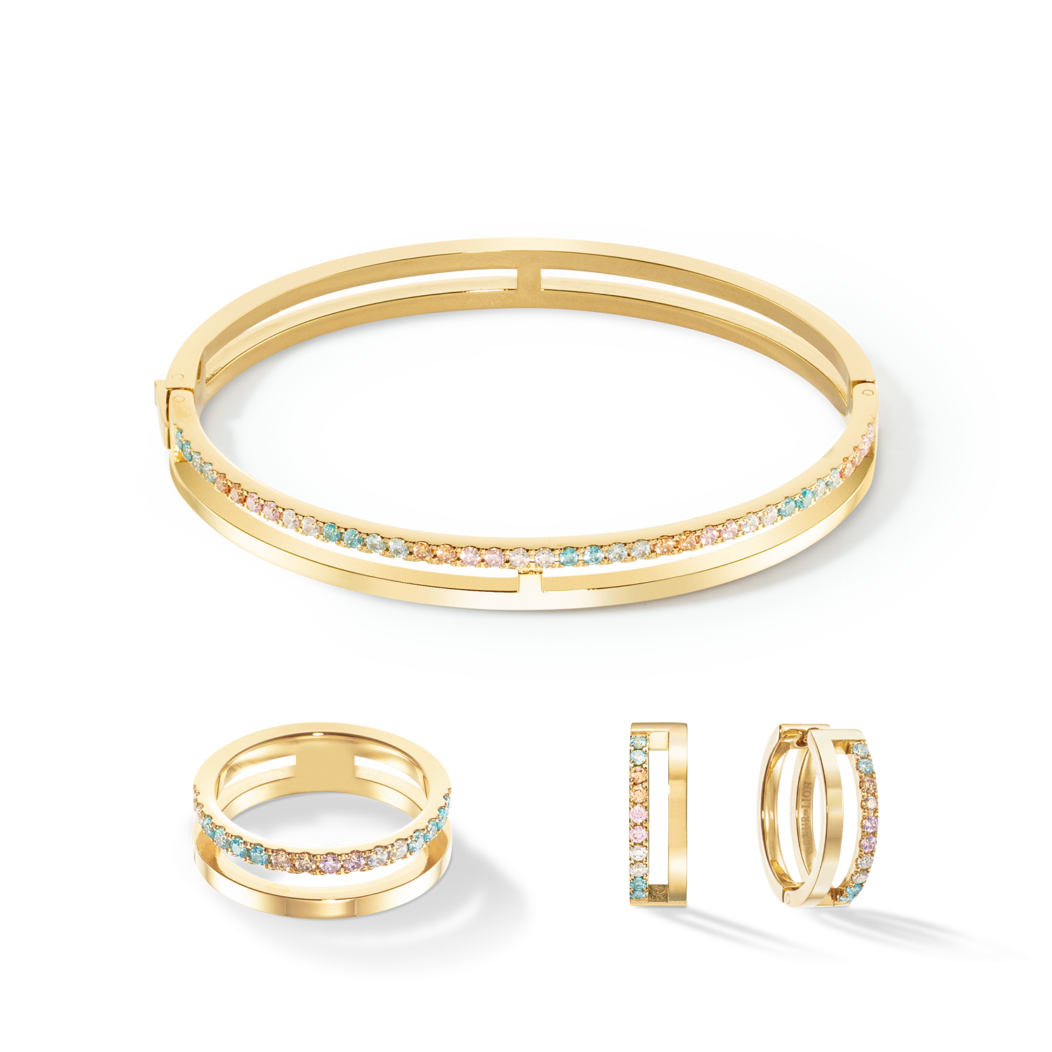 Eternal Unity Ring - 14K Gold Multicolor Pastel Wedding Band for Women, Perfect for Engagement, Anniversary & Romantic Gifts