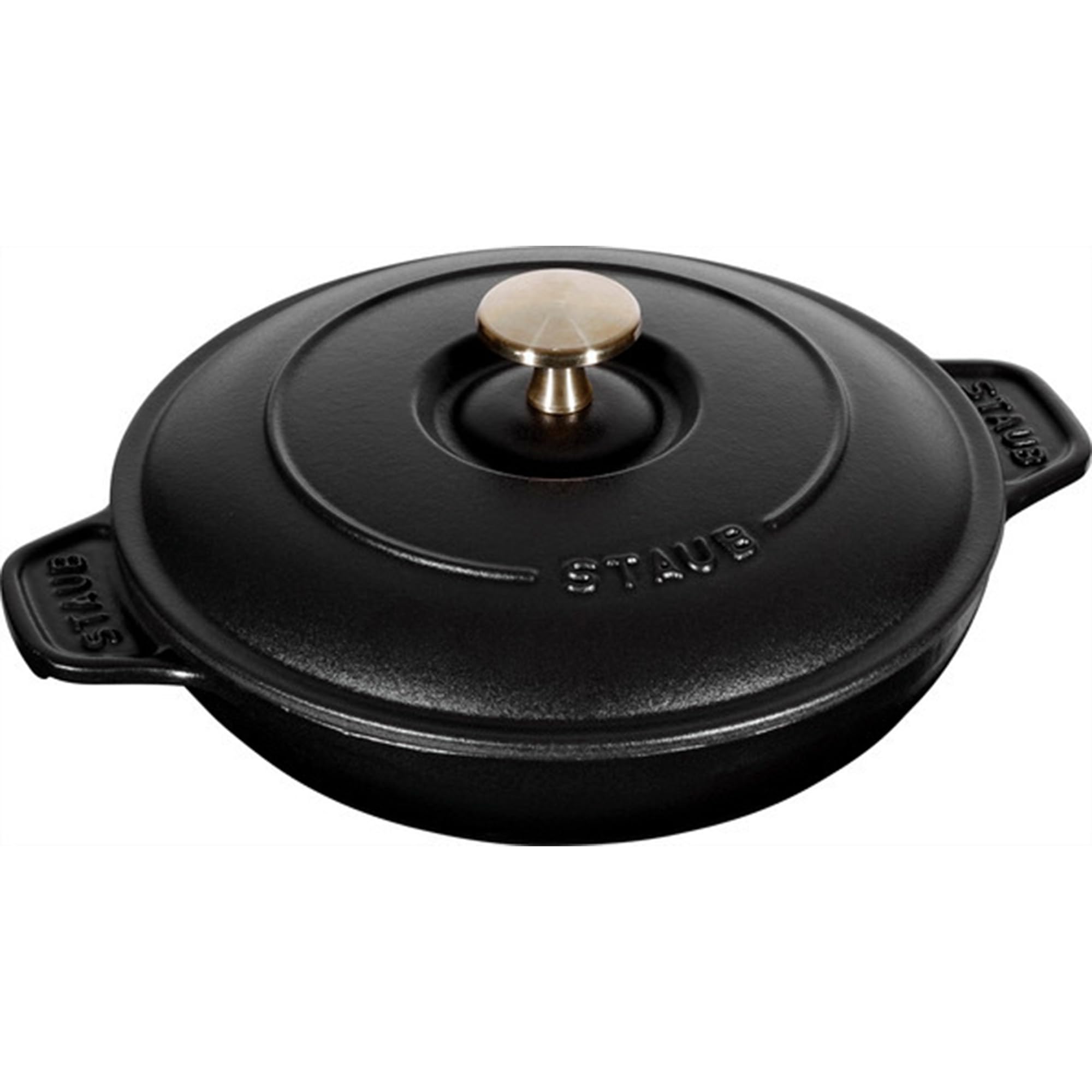 Staub 7.9-inch Round Cast Iron Covered Baking Dish - Matte Black Enamel, Made in France | Perfect for Casseroles, Roasting, and Oven-to-Table Serving