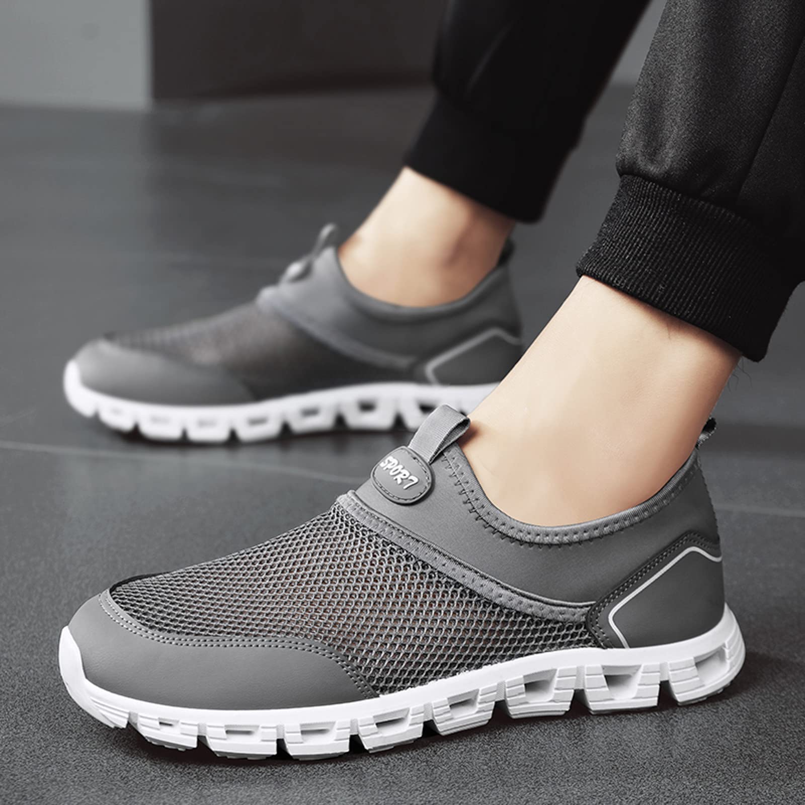 **Men's Connon Trail Shoes - Best Gym, Beach & Sailing Shoes - Size 14 Platform Deck Shoes for Height Increase - Grey Slides | Perfect for Workouts, Outdoor Adventures & Casual Wear**