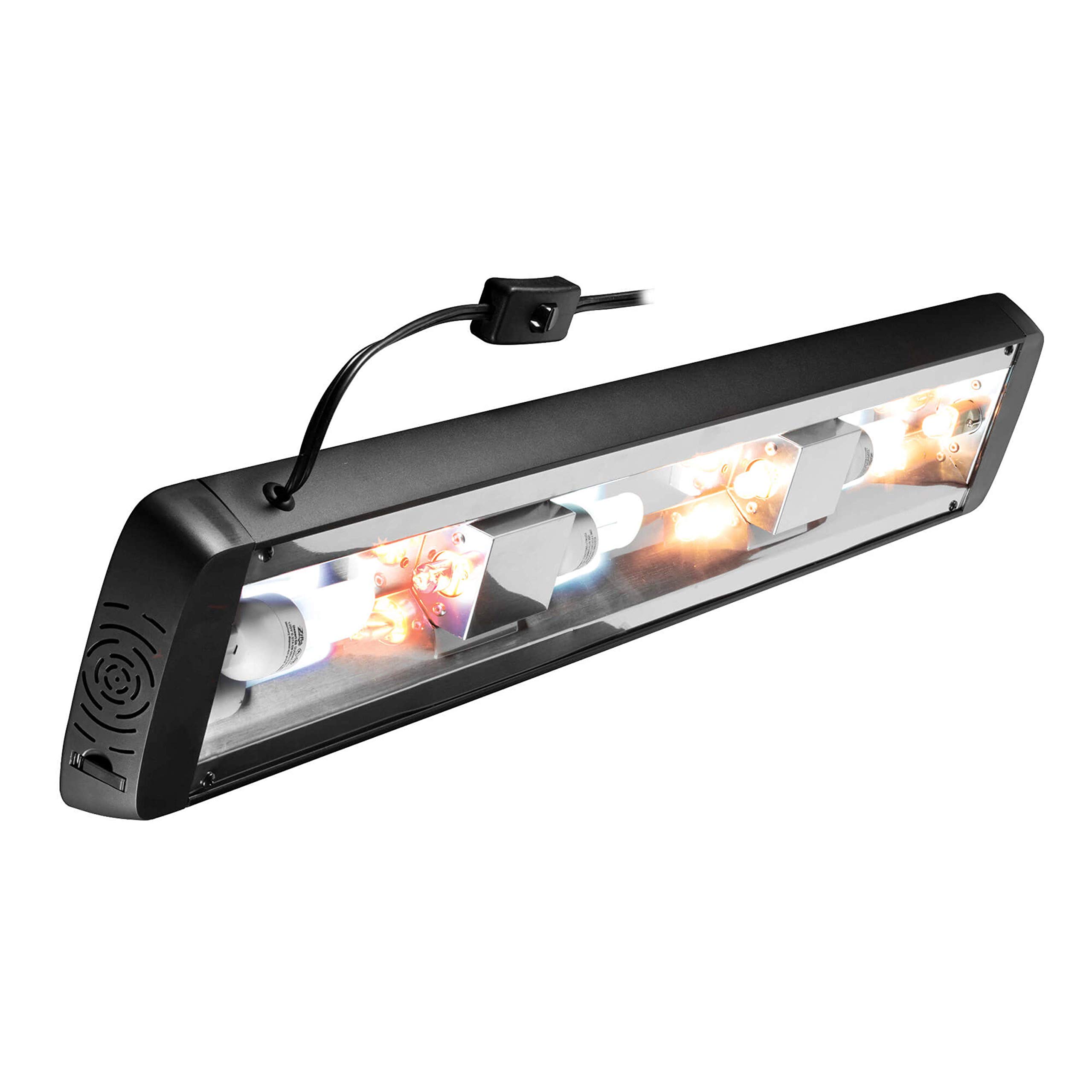 Zilla Pro Sol Reptile Light Fixture with Timer - 30 Inch Black UVB Lighting for Terrariums, Tanks & Reptile Habitats - Ideal for Bearded Dragons, Turtles & Lizards