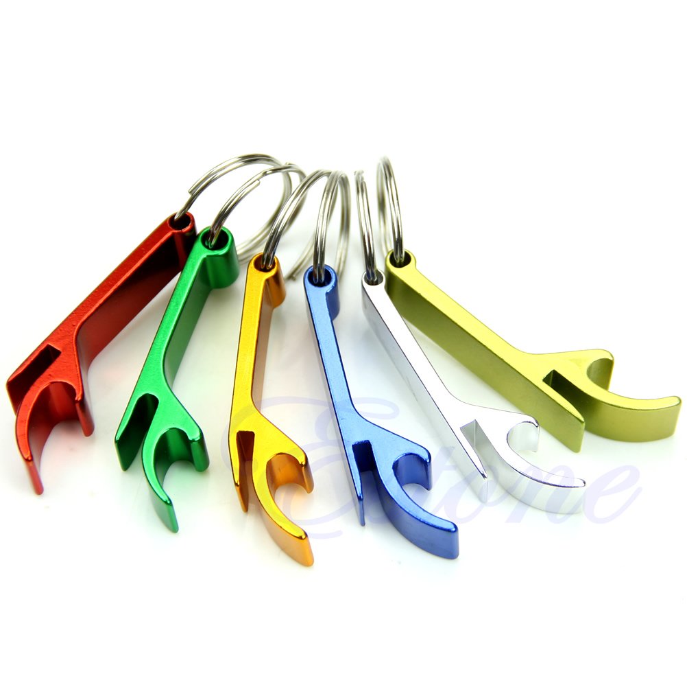 Stainless Steel Beer Bottle Opener Keychain - Portable Bottle Cap Remover Tool with Key Ring for Beer, Soda & Beverages - Perfect for Camping, Parties, Travel & Outdoor Adventures