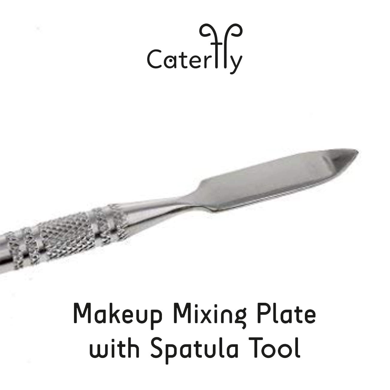 Professional Round Steel Makeup Palette with Spatula - Perfect for Mixing & Blending Creams & Powders | Achieve Flawless Makeup Looks | Ideal for Makeup Artists & Beauty Enthusiasts | Great for Studio, Home Use & Travel | Pack of 1