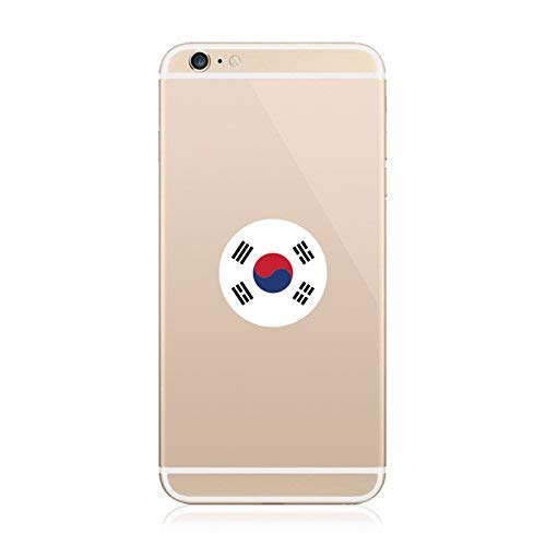 2X Round South Korean Flag Magnetic Car Sticker - Strong Vinyl Phone Magnet for Bumper, Laptop & Metal Surfaces - Perfect for Travel, Events & Patriotic Decor