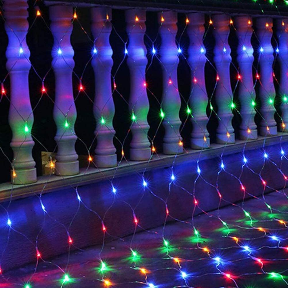Waterproof Christmas Net Lights Outdoor - 8 Lighting Modes Hanging Mesh String Lights for Christmas Tree Decorations, Garden, Wedding & Party (US Plug) | Perfect for Holiday Decor, Backyard Lighting & Festive Events