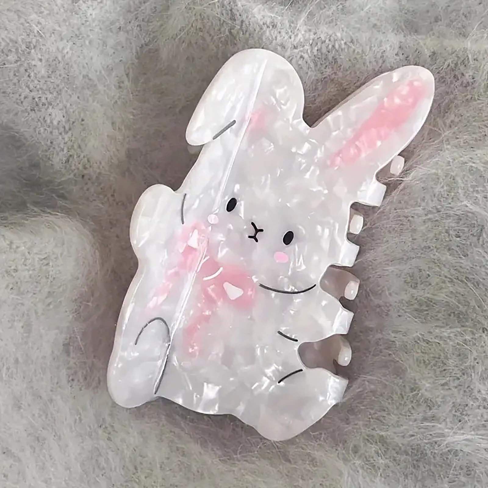 Easter Bunny Hair Clips for Women - Cute White Rabbit Hair Barrettes & Claw Clips for Thick Hair - Party Favors & Hair Accessories (1Pcs) - Perfect for Easter Celebrations, Spring Parties & Everyday Styling