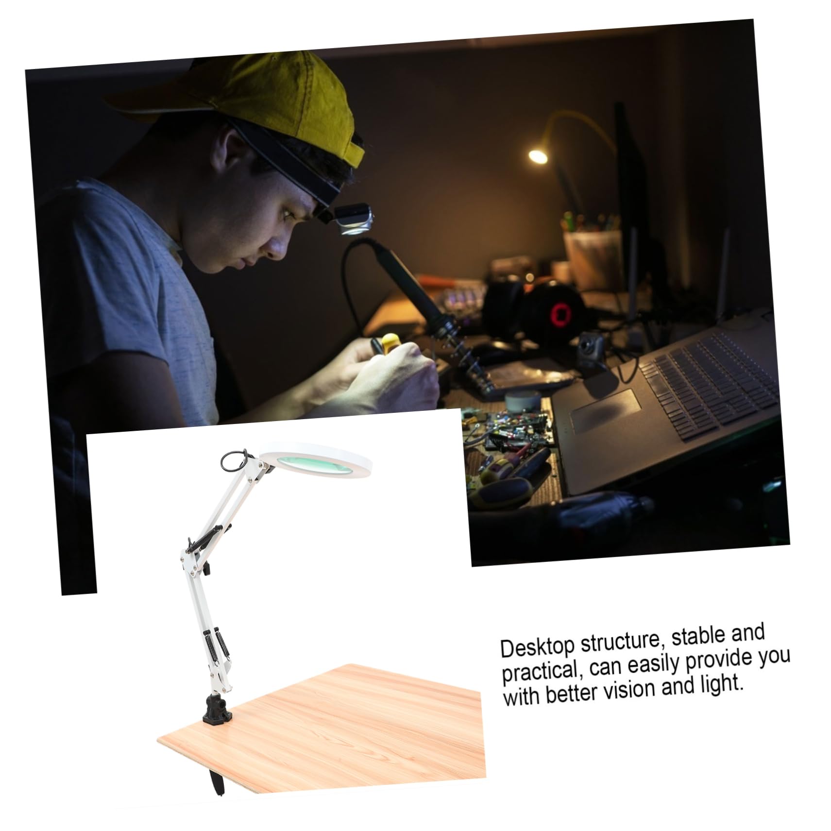 LED Magnifying Lamp with Adjustable Arm - 5X Magnification, Bright Desk Light for Reading, Crafts, Makeup & Beauty - Perfect for Hobbyists, Jewelers & Seniors