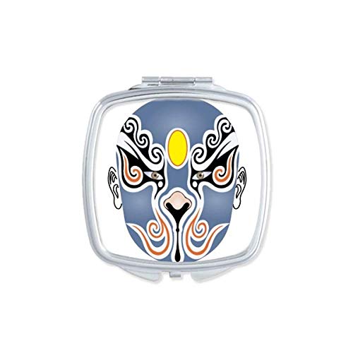 DIYthinker Peking Opera Face Colorful Baizitu Mirror - Portable Compact Double-Sided Glass Makeup Mirror for Travel, Home, and Professional Use
