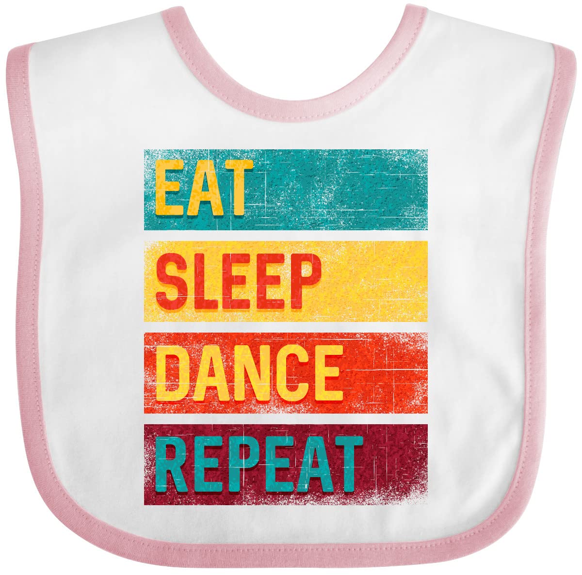 Inktastic Dancing Eat Sleep Dance Repeat Baby Bib - Soft Cotton Drool Bib for Infants & Toddlers - Perfect for Mealtime, Playtime & Dance Lovers