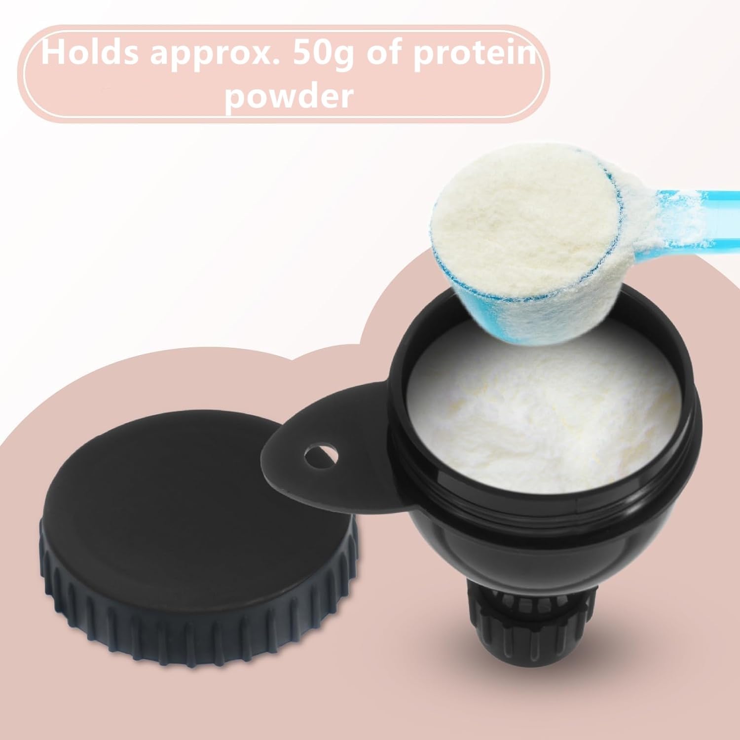 BPA-Free Protein Powder Container with Mini Funnel - 100ml Portable Shaker Bottle for Gym, Travel & On-the-Go Nutrition | Protein Scoop & Blender Accessories