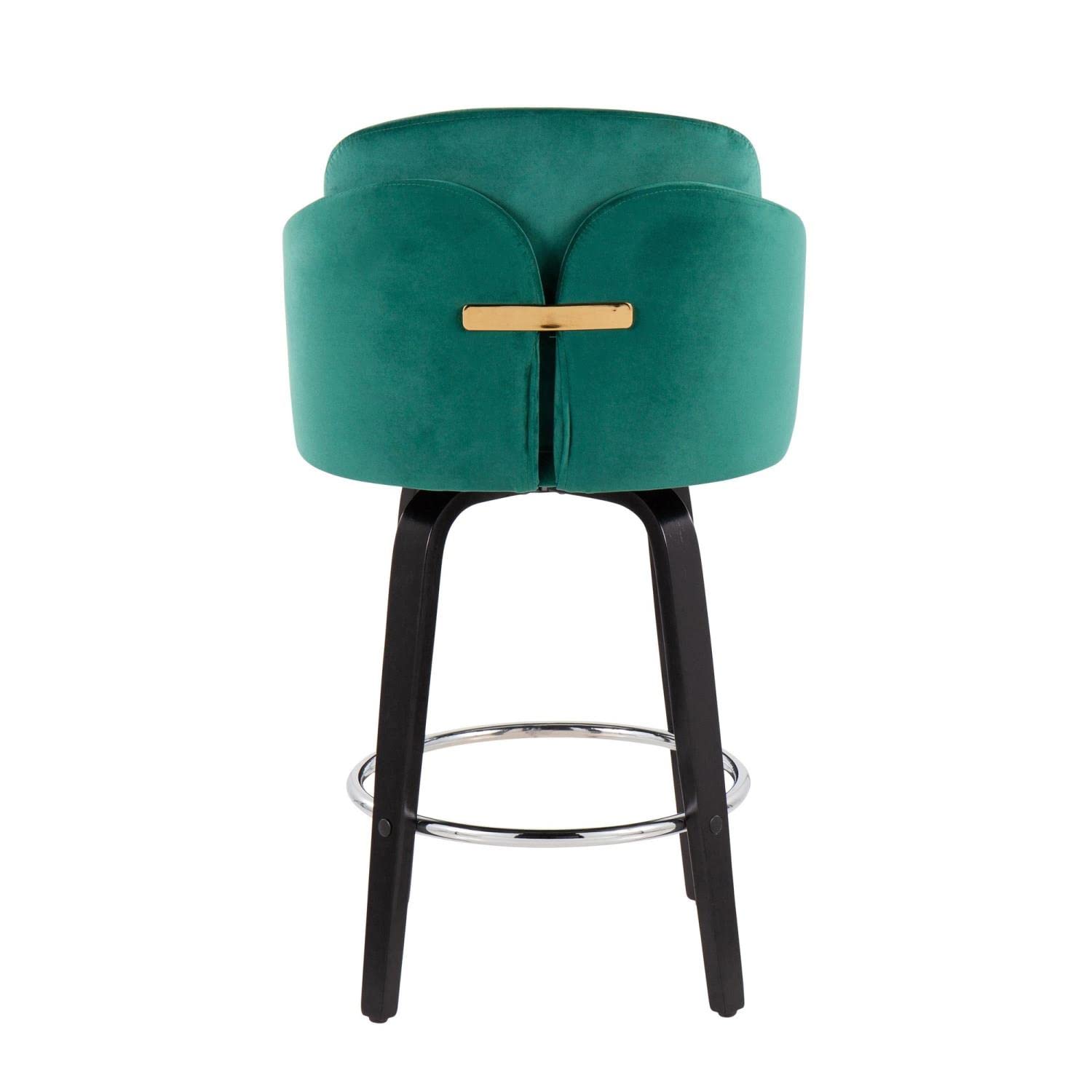 LumiSource Dahlia Black Wood Counter Stools Set of 2 - 24