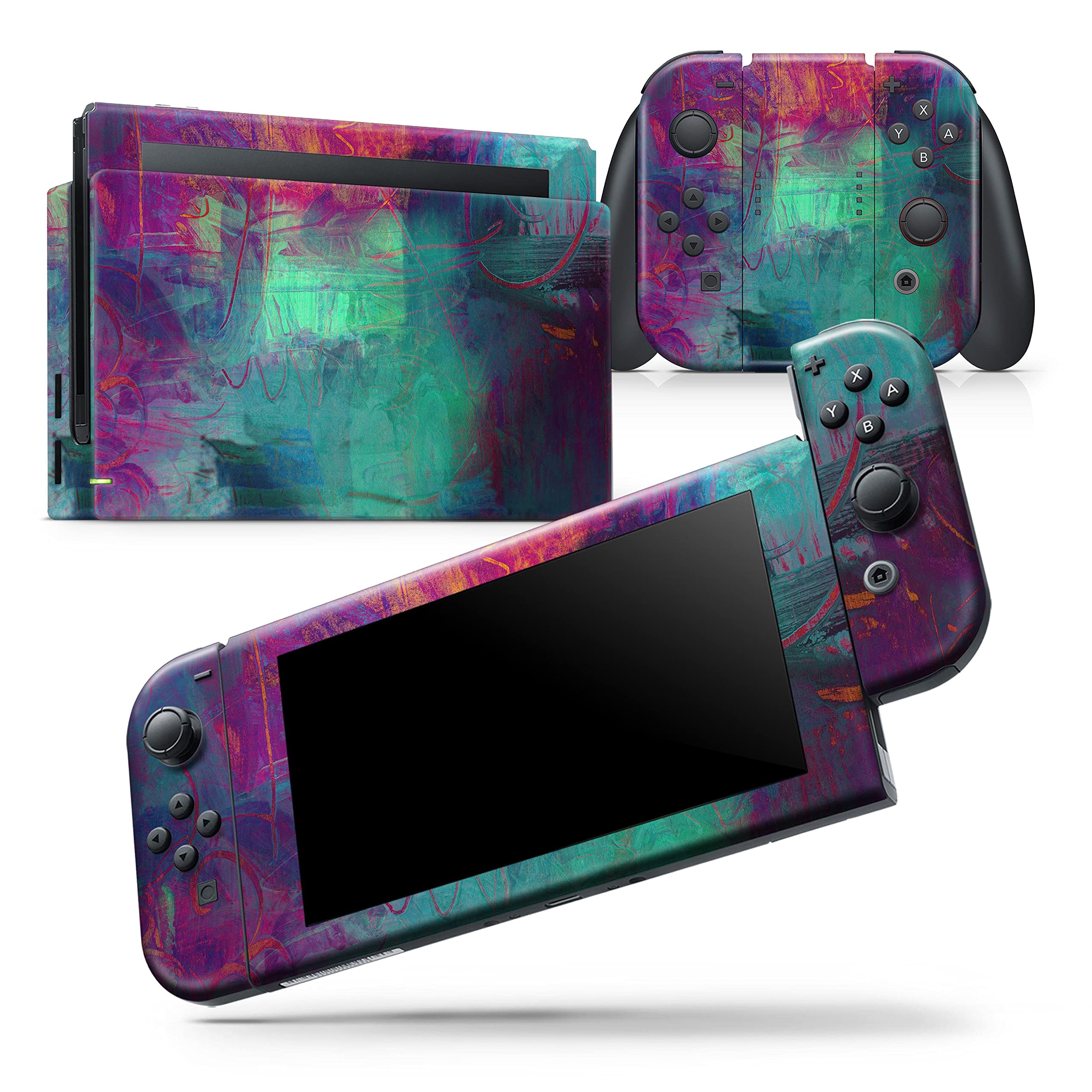 Nintendo Switch Pro Controller Skin - Abstract Oil Painting V3 Design, Scratch-Resistant Removable Vinyl Wrap Cover for Protection | Perfect for Gaming Enthusiasts & Customization Lovers
