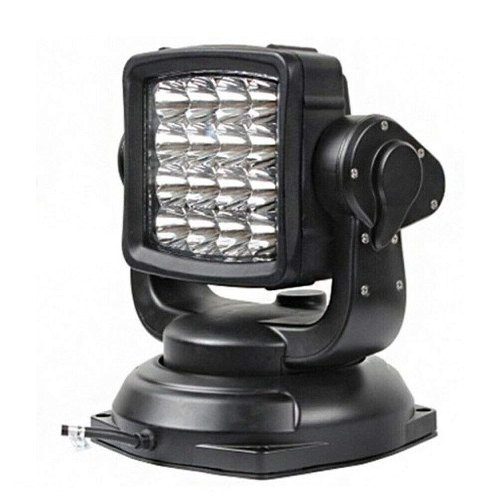 80W LED Search Light with Wireless Remote Control - 360° Rotatable Marine Spotlight for Boats, Trucks & Cars | Waterproof Portable Driving Light for Night Fishing, Off-Roading & Emergency Use