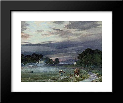 Tom Scott Framed Art Print - View of Philiphaugh Farm, Selkirk at Dawn 24x20 - Landscape Wall Decor for Living Room, Bedroom & Office