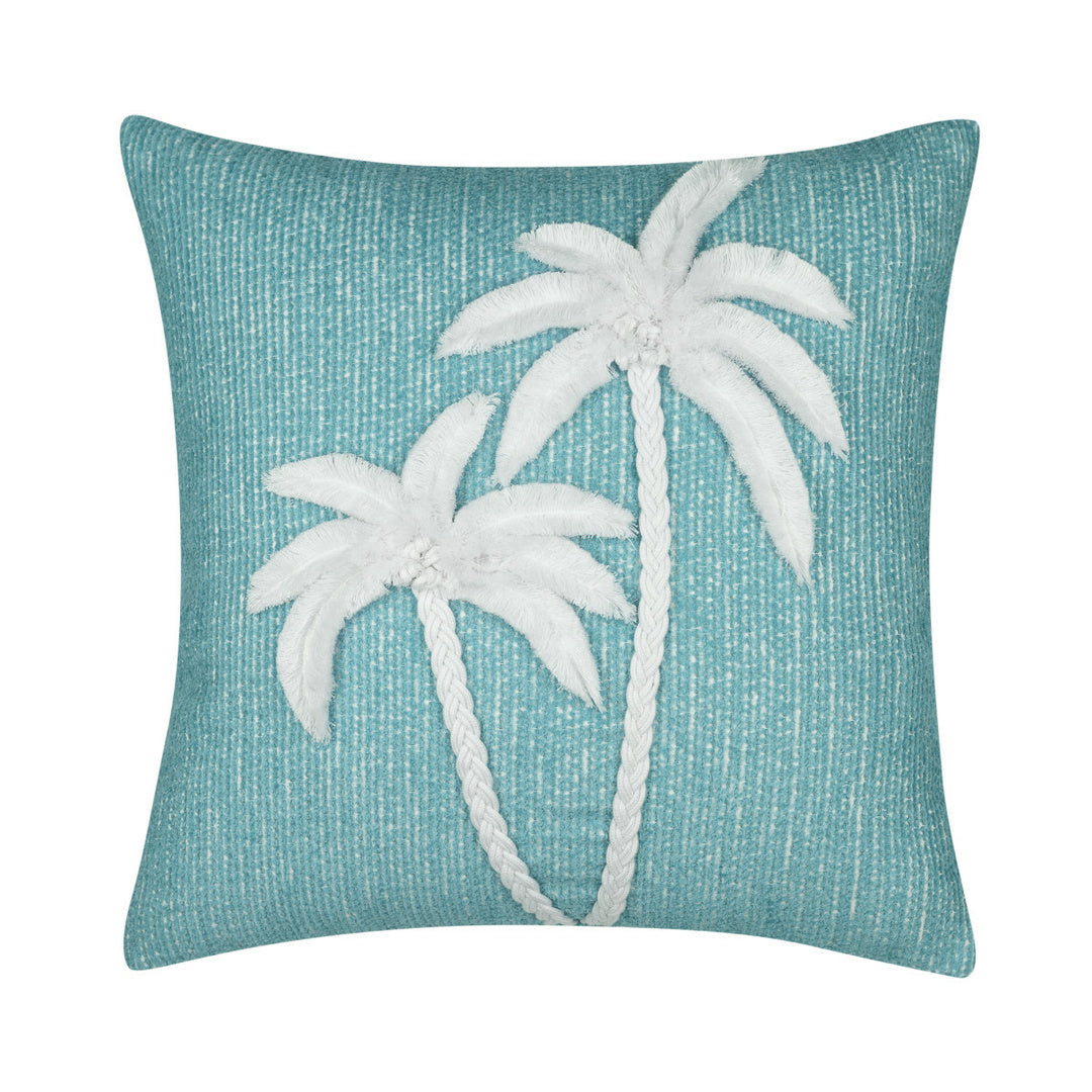 Tropical Palm Print Decorative Throw Pillow Cover - Indoor Outdoor Boho Home Decor for Sofa, Bed, Patio, Porch & Garden