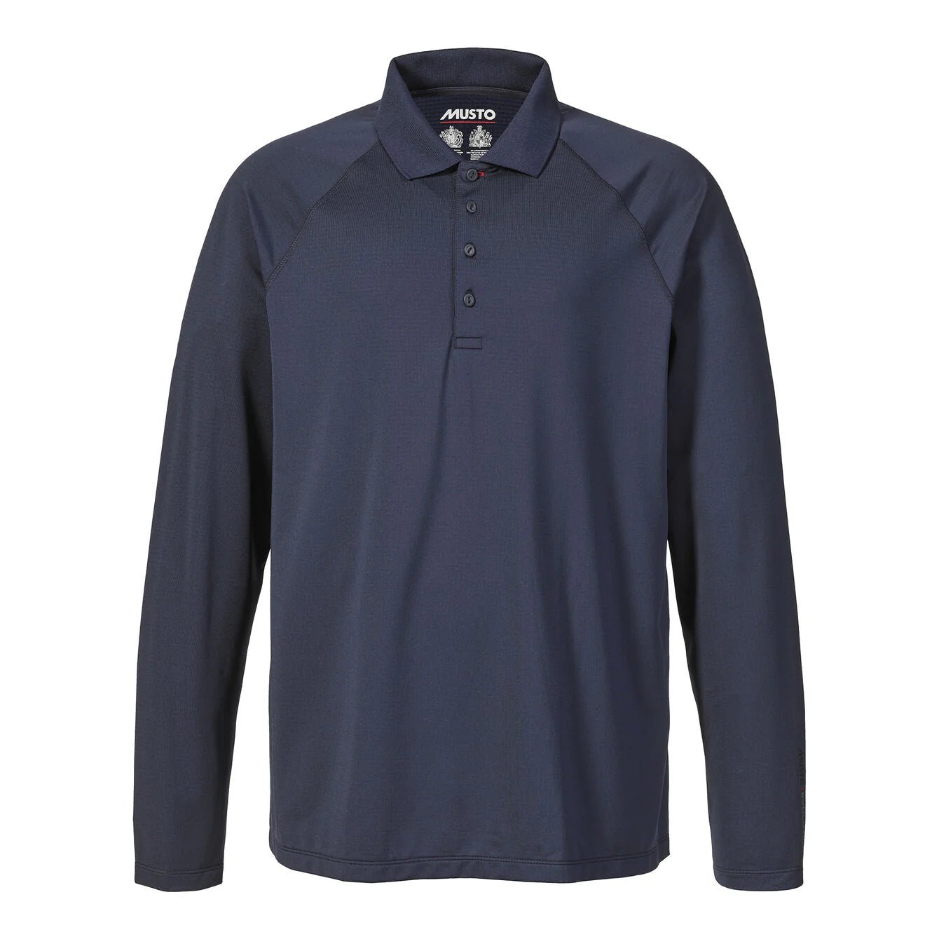 MUSTO EVO Sunblock Long Sleeve Polo Shirt 2.0 in Navy Blue - UPF 50+ UV Protection for Sailing, Golf & Outdoor Activities