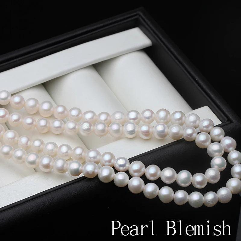 Elegant White Freshwater Pearl Necklace for Women - Wedding, Bridal, Anniversary Gift - Sweater Chain Style Jewelry - Perfect for Bridal Party, Date Night & Special Occasions