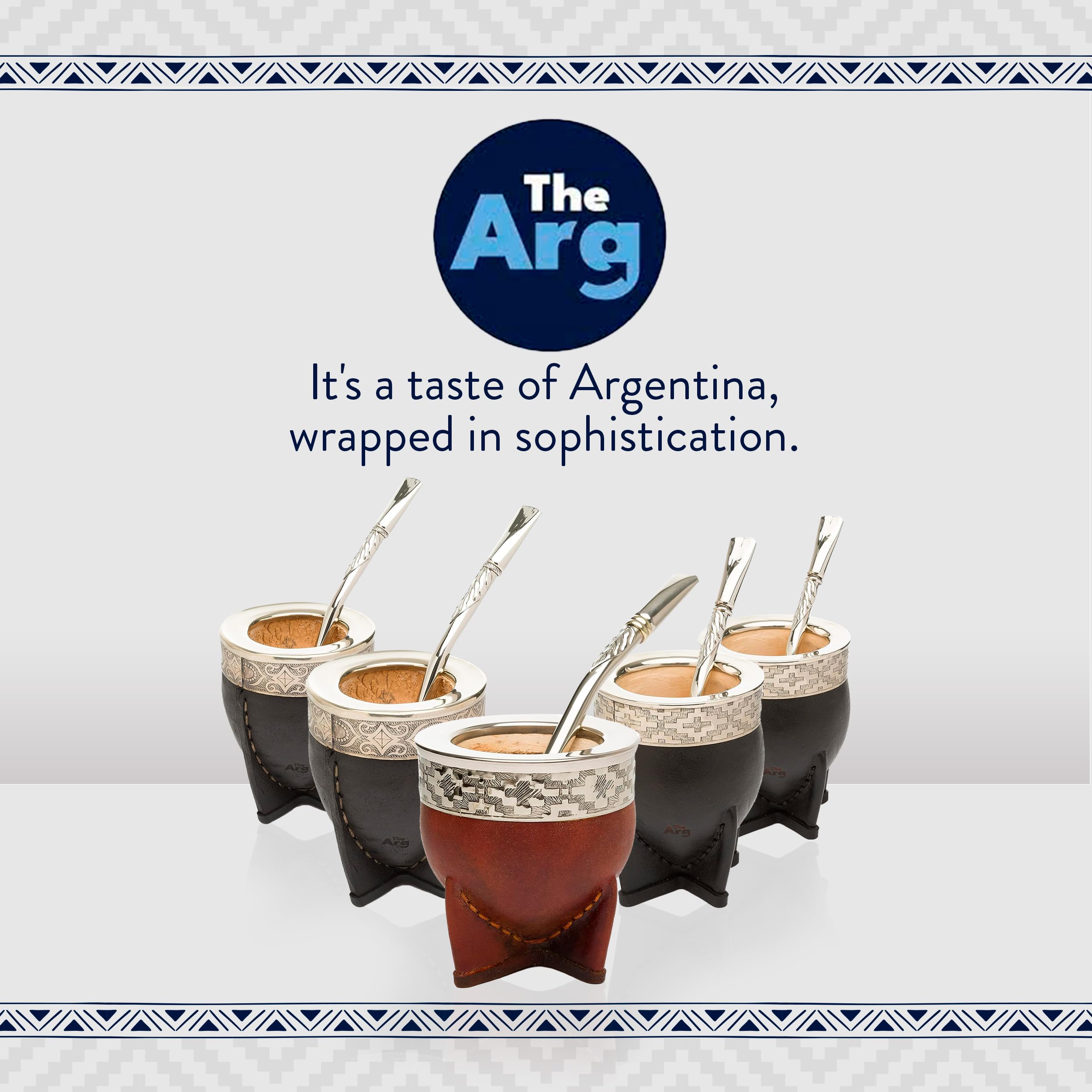 Premium Yerba Mate Gourd Set with Stainless Steel Bombilla Straw - Authentic Handcrafted Leather Mate Cup from Argentina - Perfect for Beach, Camping & Travel - Great Gift for Tea Lovers & Outdoor Enthusiasts
