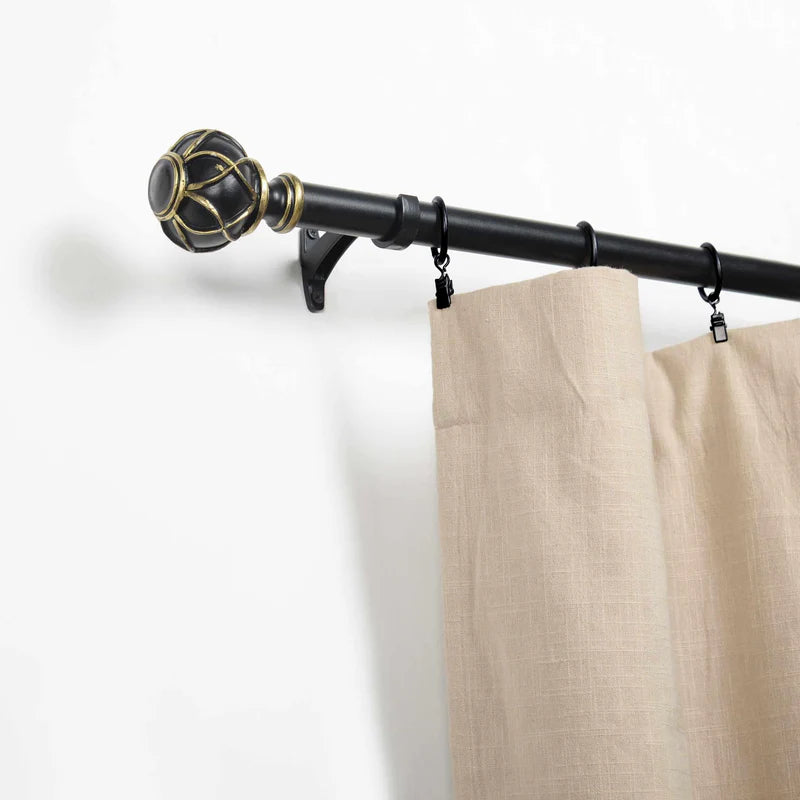 Iron and Resin Friedrich Adjustable Expandable Curtain Rod - Heavy Duty Tension Rod for Windows, Doors, and Closets - Perfect for Home Decor and Room Dividers
