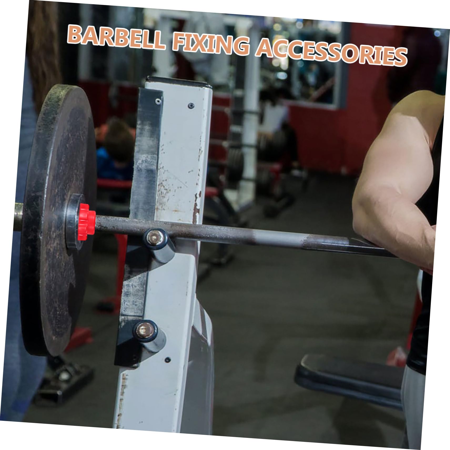 BESPORTBLE Dumbbell Bar Nut Barbell Screw - 4PCS Red Barbell Fixing Nut Accessories for Home Gym Equipment - Perfect for Weightlifting, Strength Training & Fitness Workouts