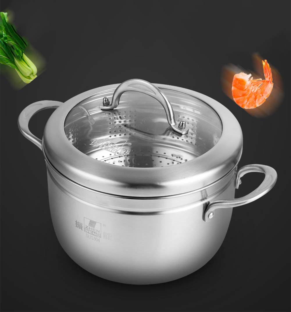 Premium Stainless Steel Steamer Pot - 24cm Japanese-Style Single Layer Thickened Food Steamer for Induction Cooker & Gas Stoves - Perfect for Dumplings, Vegetables & Seafood Cooking at Home