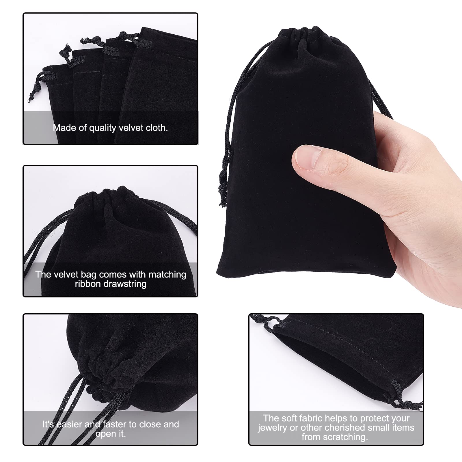 20 Pcs Velvet Jewelry Pouches - Drawstring Gift Bags for Necklace Earrings Storage | Party Wedding Favors