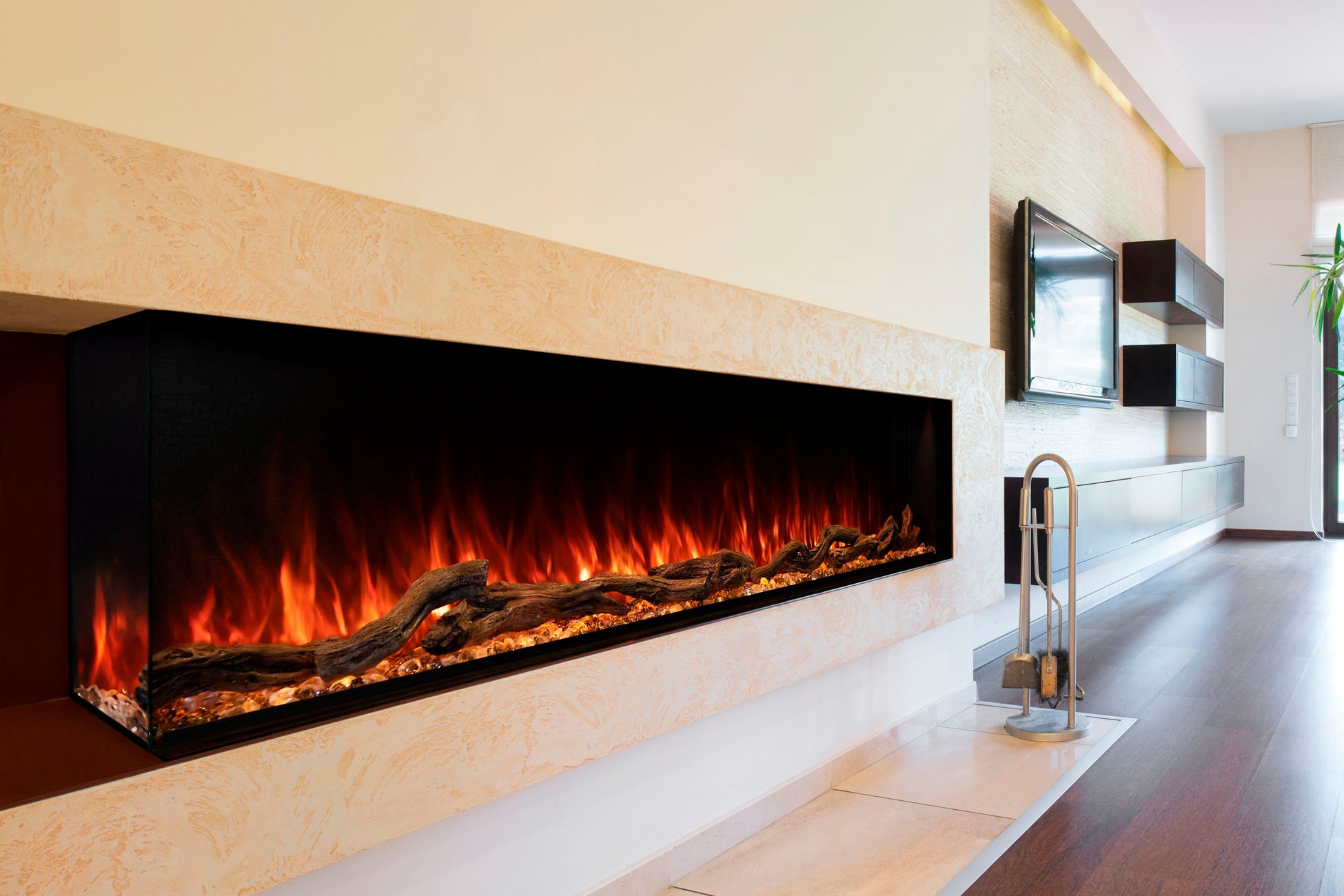 Modern Flames Landscape Pro 96-Inch Electric Fireplace - 3-Sided or 2-Sided Built-In Design for Living Room, Bedroom & Office | Energy-Efficient & Realistic Flame Effect