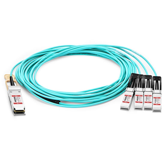 100Gbase AOC QSFP28 4x25G SFP28 Active Optical Cable, 25M DOM OM3 MMF, TAA Compliant for Cisco - High-Speed Data Center & Cloud Computing Connectivity