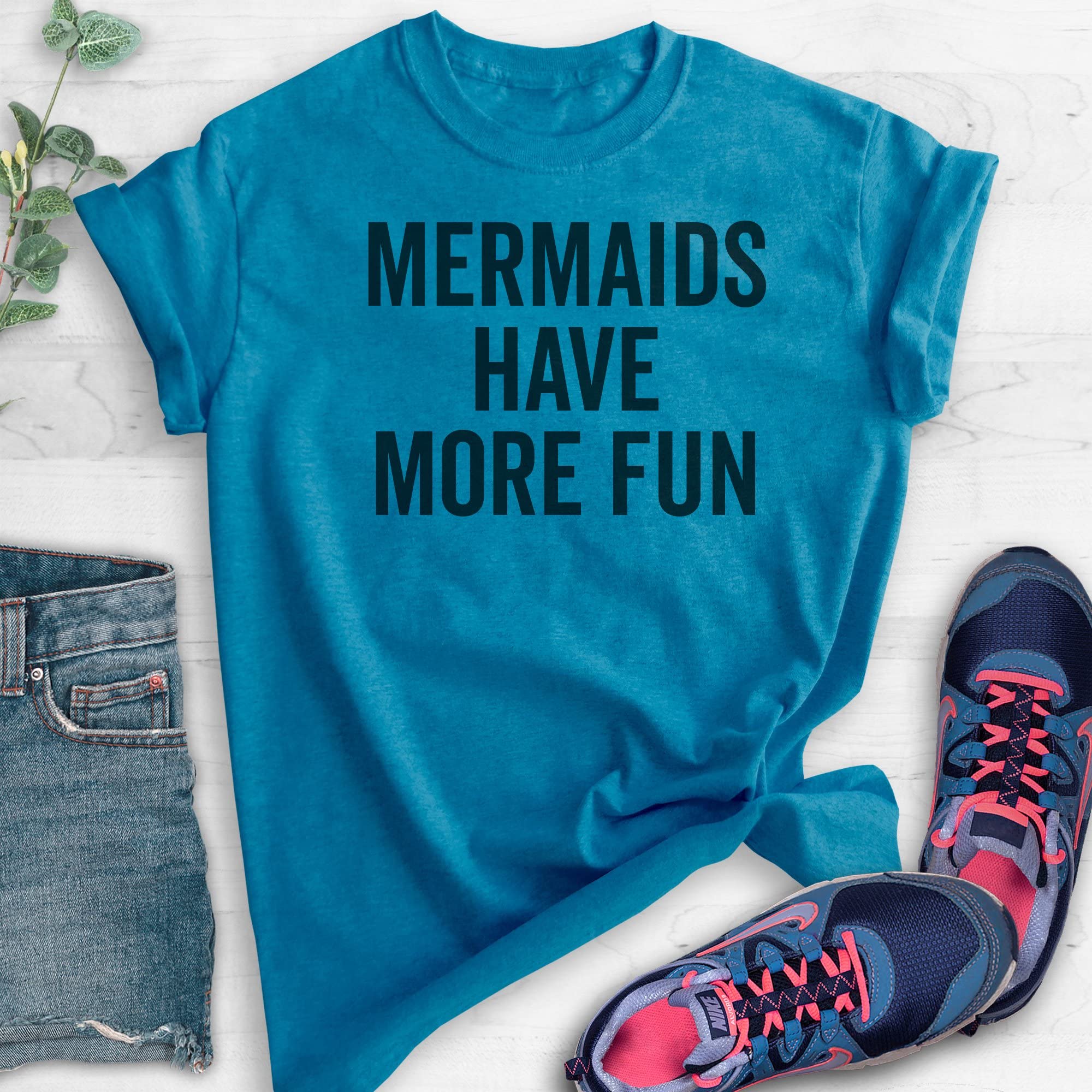Funny Mermaid T-Shirt for Women & Men - Unisex Summer Graphic Tee - Cute Ocean & Swimming Themed Shirt - Perfect for Beach Vacations, Pool Parties & Casual Wear
