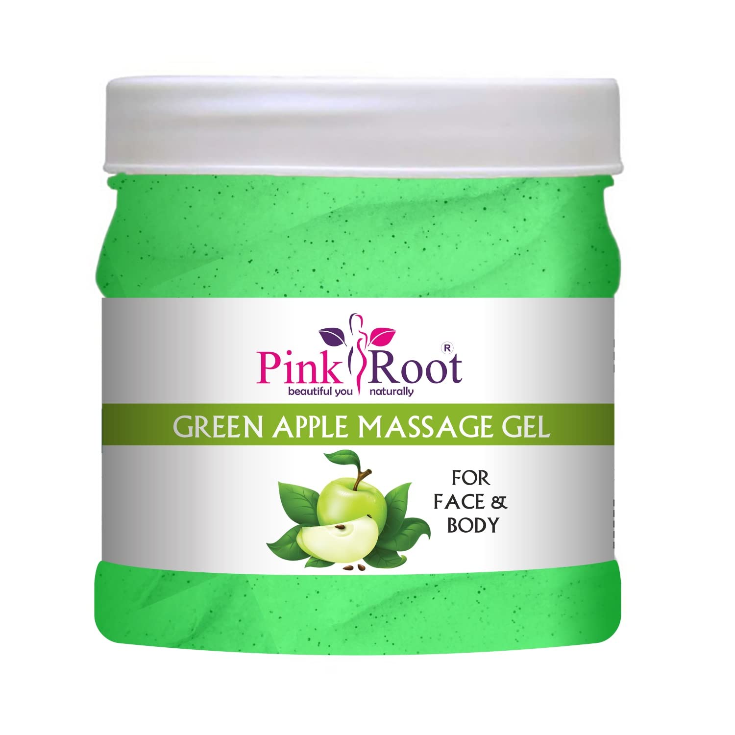 Pink Root Green Apple & Cucumber Massage Gel 500ml - Hydrating Body Scrub for Relaxation & Skin Care - Perfect for Spa, Home Massage & Self-Care Routines