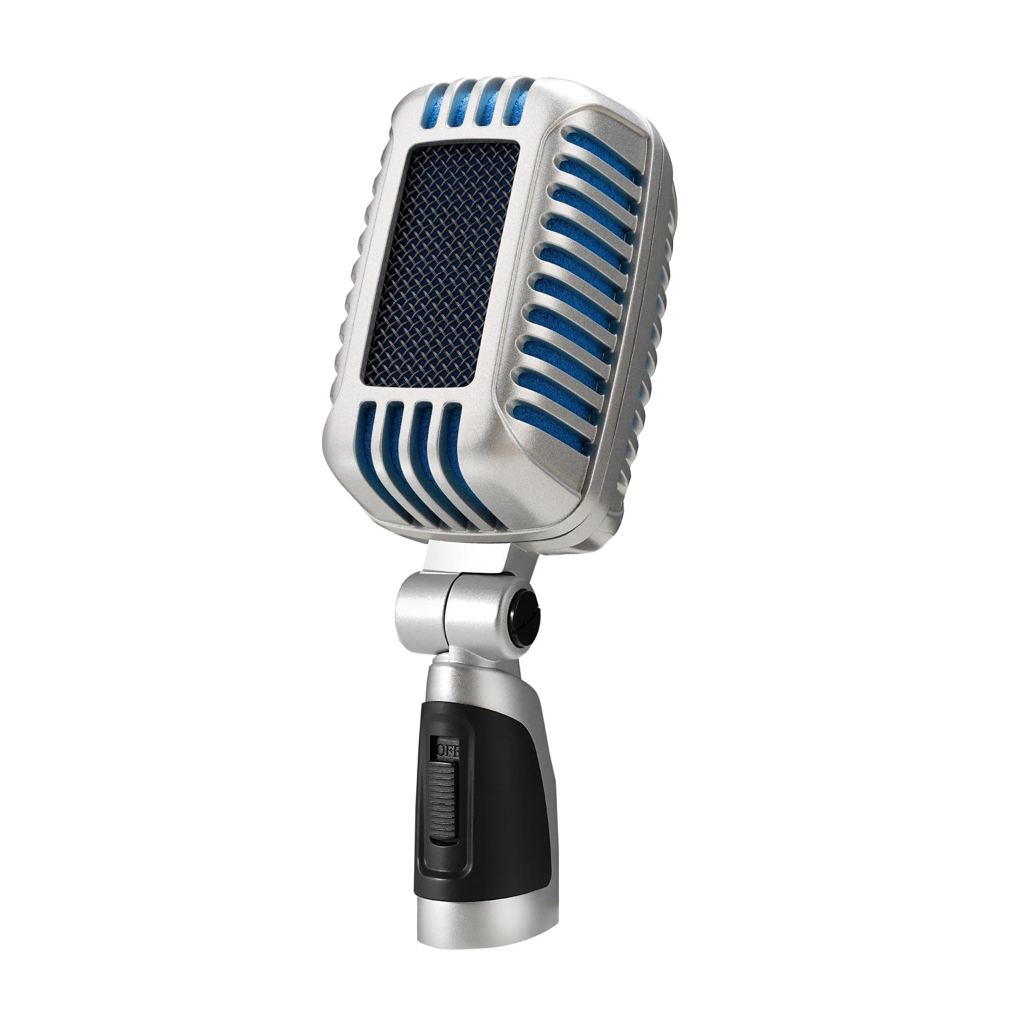 CAROL CLM-101 Professional Vintage Wired Microphone - Dynamic Supercardioid Mic with Dual Capsules for Singing, Karaoke, Stage Performances & Studio Recording - Includes Storage Bag & On/Off Switch (Blue) - Perfect for Live Shows, Home Karaoke & Podcasting