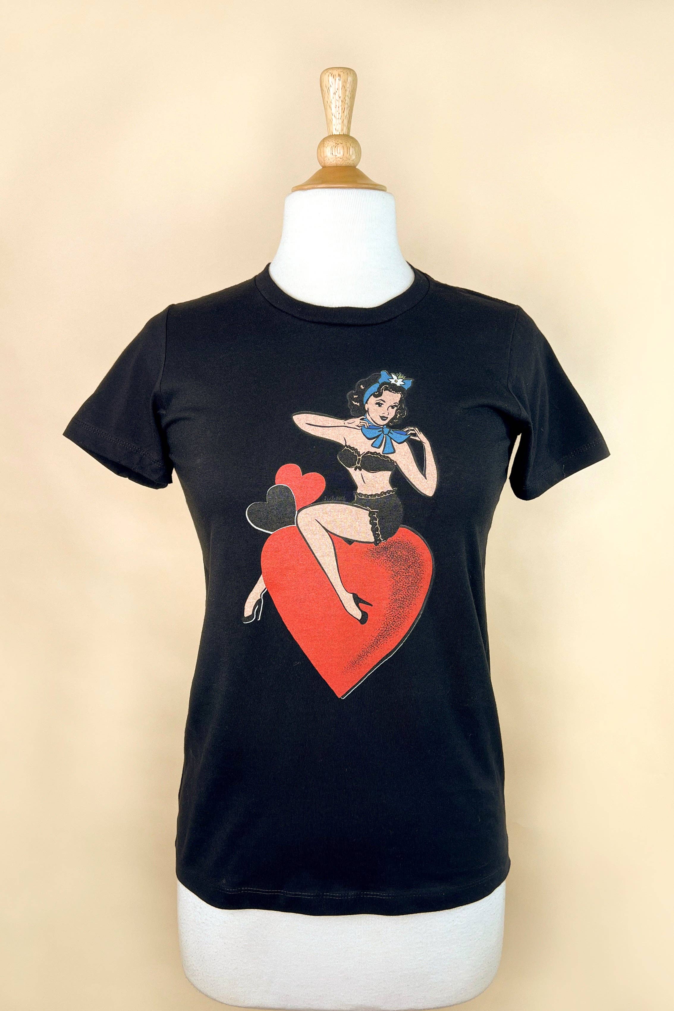 Mischief Made All My Love Fitted Tee - Black Women's Slim Fit Cotton T-Shirt for Casual Wear, Date Night & Street Style Fashion