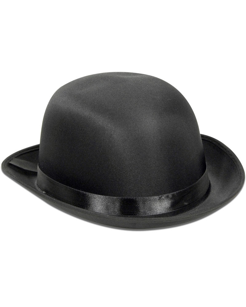 20s Black Satin Derby Hat for Women - Vintage 1920s Flapper Hat Gatsby Party Costume Accessory - Perfect for Roaring 20s Theme Parties, Halloween, and Cosplay Events